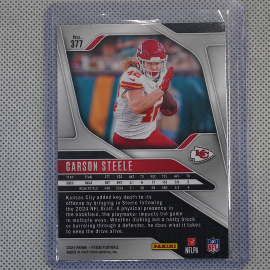 2024 Panini Prizm #377 Carson Steele Kansas City Chiefs RC