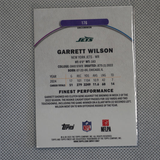 2025 Finest #176 Garrett Wilson New York Jets