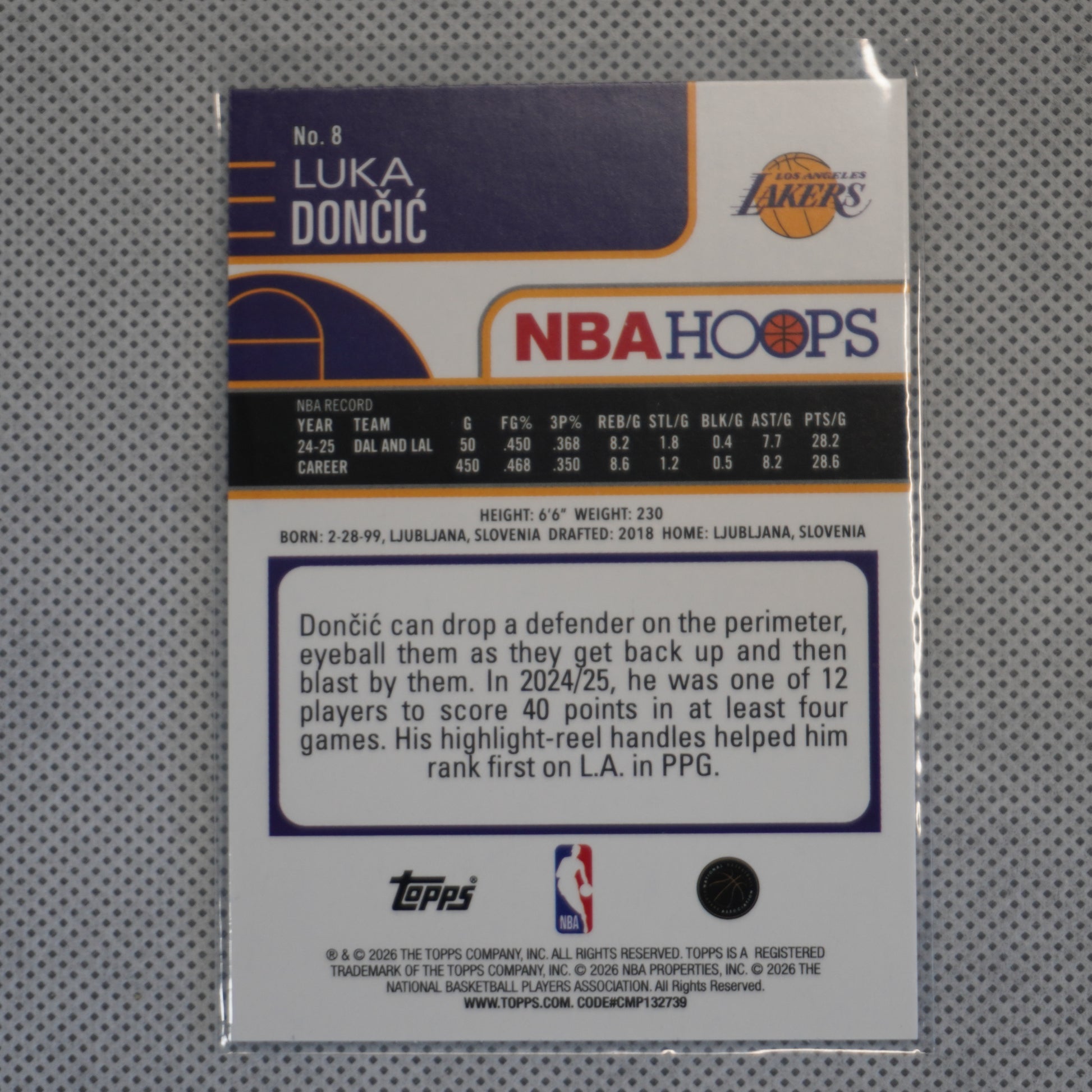 2025-26 Hoops #8 Luka Dončić Rainbow Los Angeles Lakers