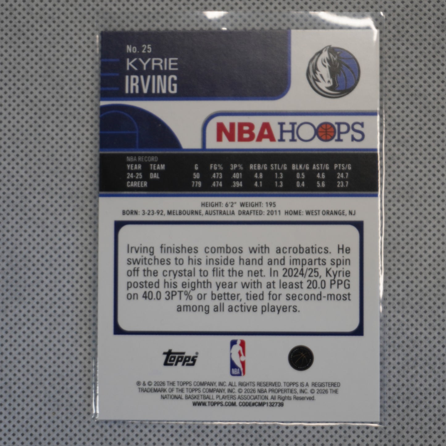 2025-26 Hoops #25 Kyrie Irving Rainbow Dallas Mavericks