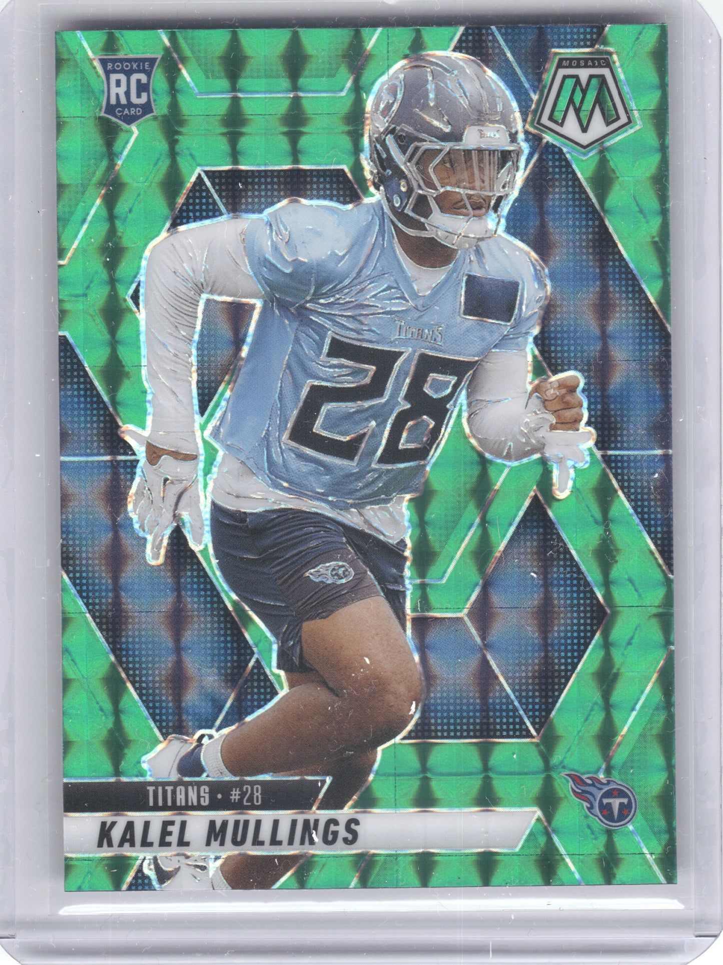 2025 Panini Mosaic #390 Kalel Mullings Mosaic Green Tennessee Titans RC
