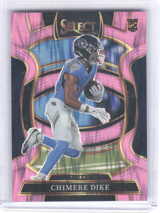 2025 Panini Select #27 Chimere Dike Pink Prizm Shock Tennessee Titans