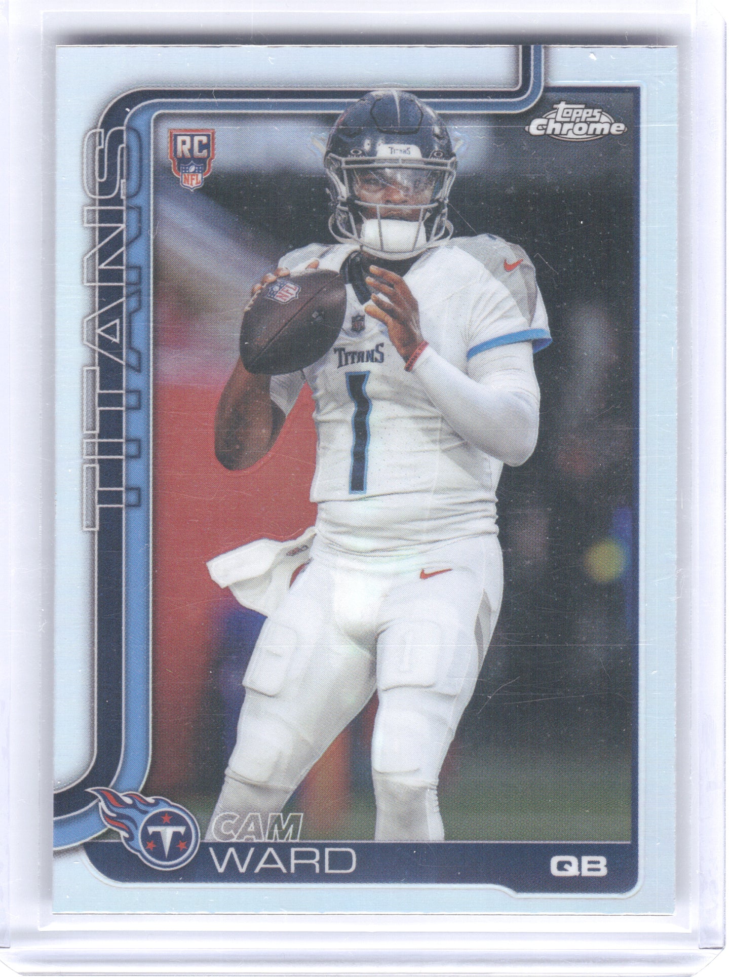 2025 Topps Chrome #314 Cam Ward Refractor Tennessee Titans RC