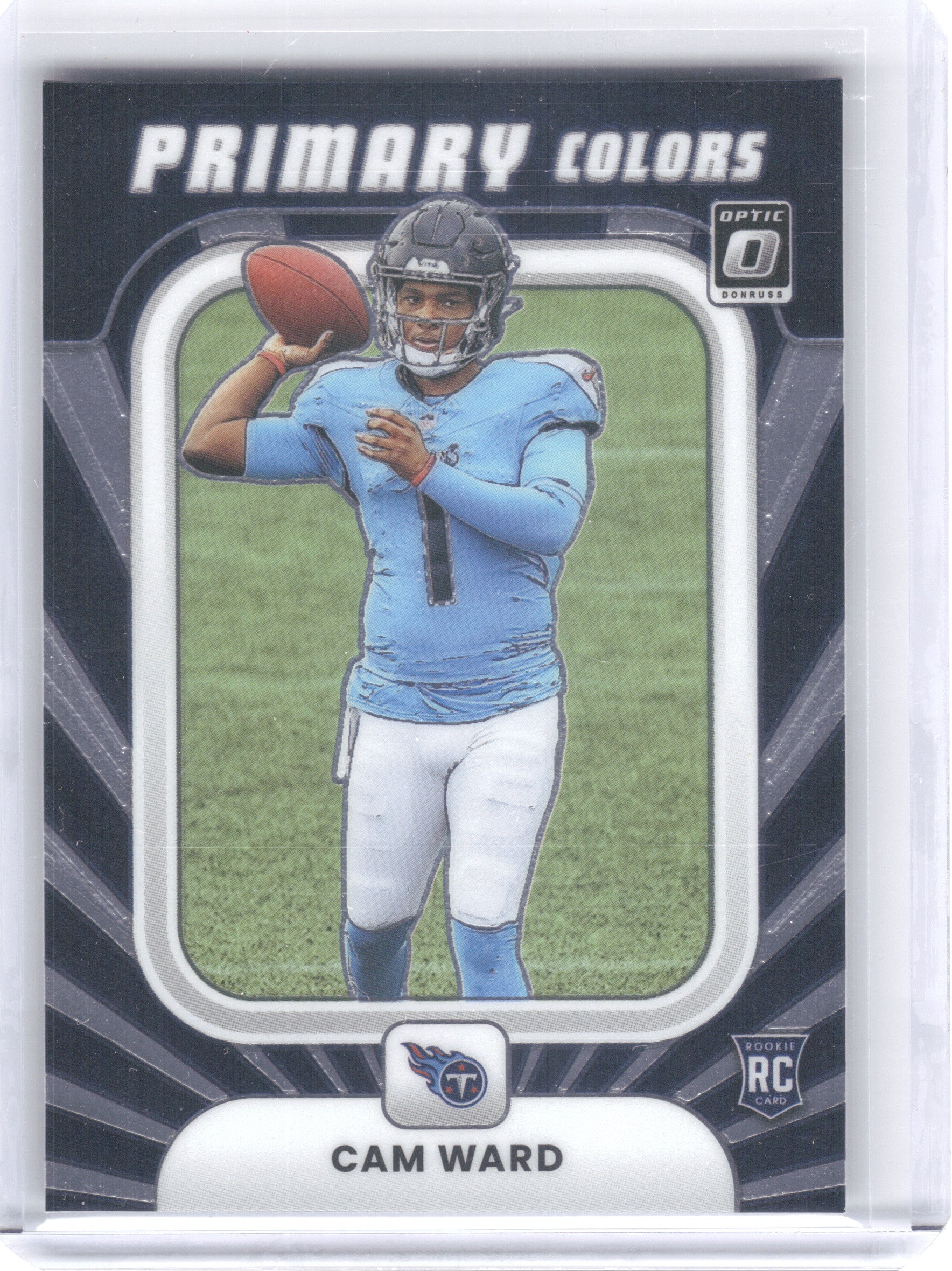2025 Donruss Optic #1 Cam Ward Rookie Primary Colors Tennessee Titans