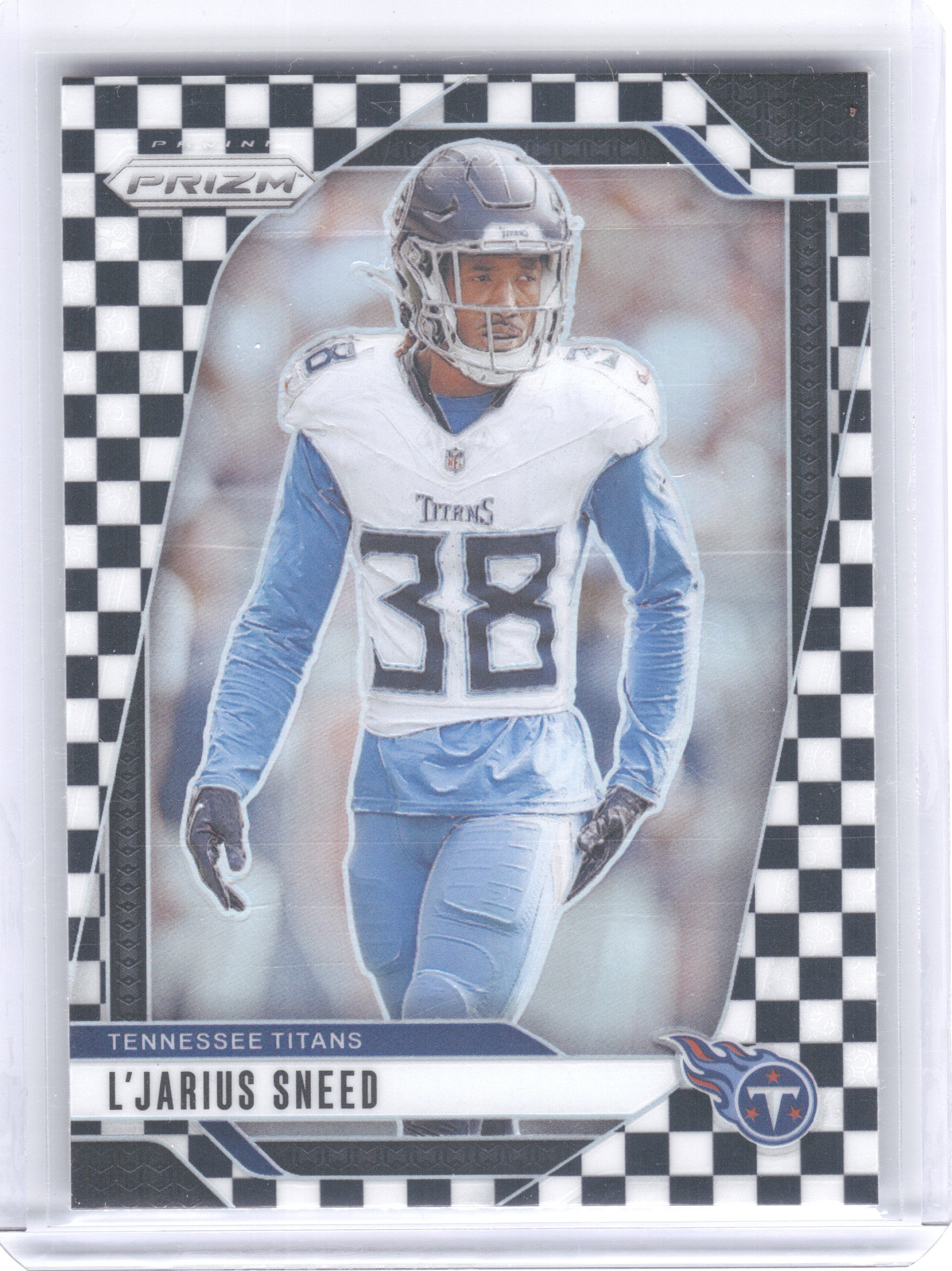 2024 Panini Prizm #283 L'Jarius Sneed Black and White Checker Tennessee Titans
