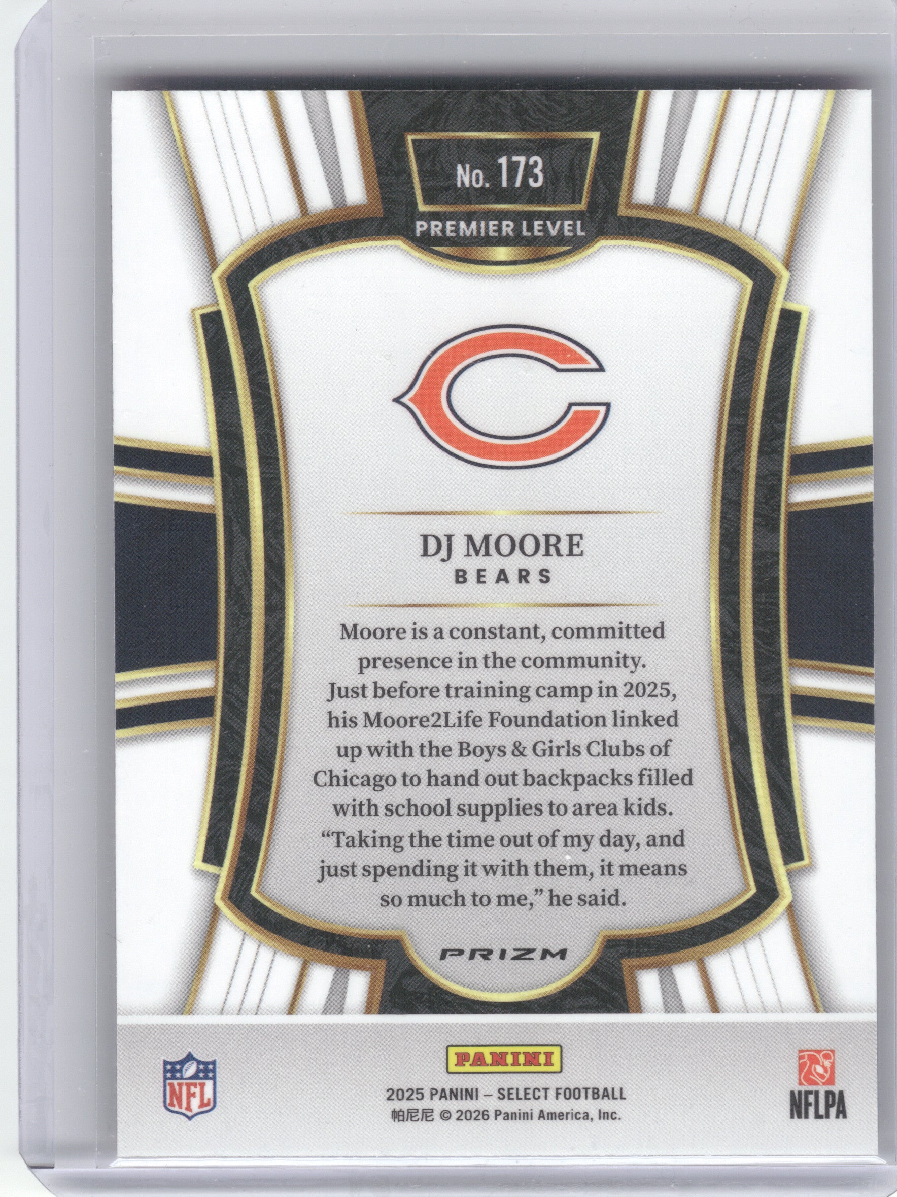 2025 Panini Select #173 DJ Moore Pink Prizm Shock Chicago Bears