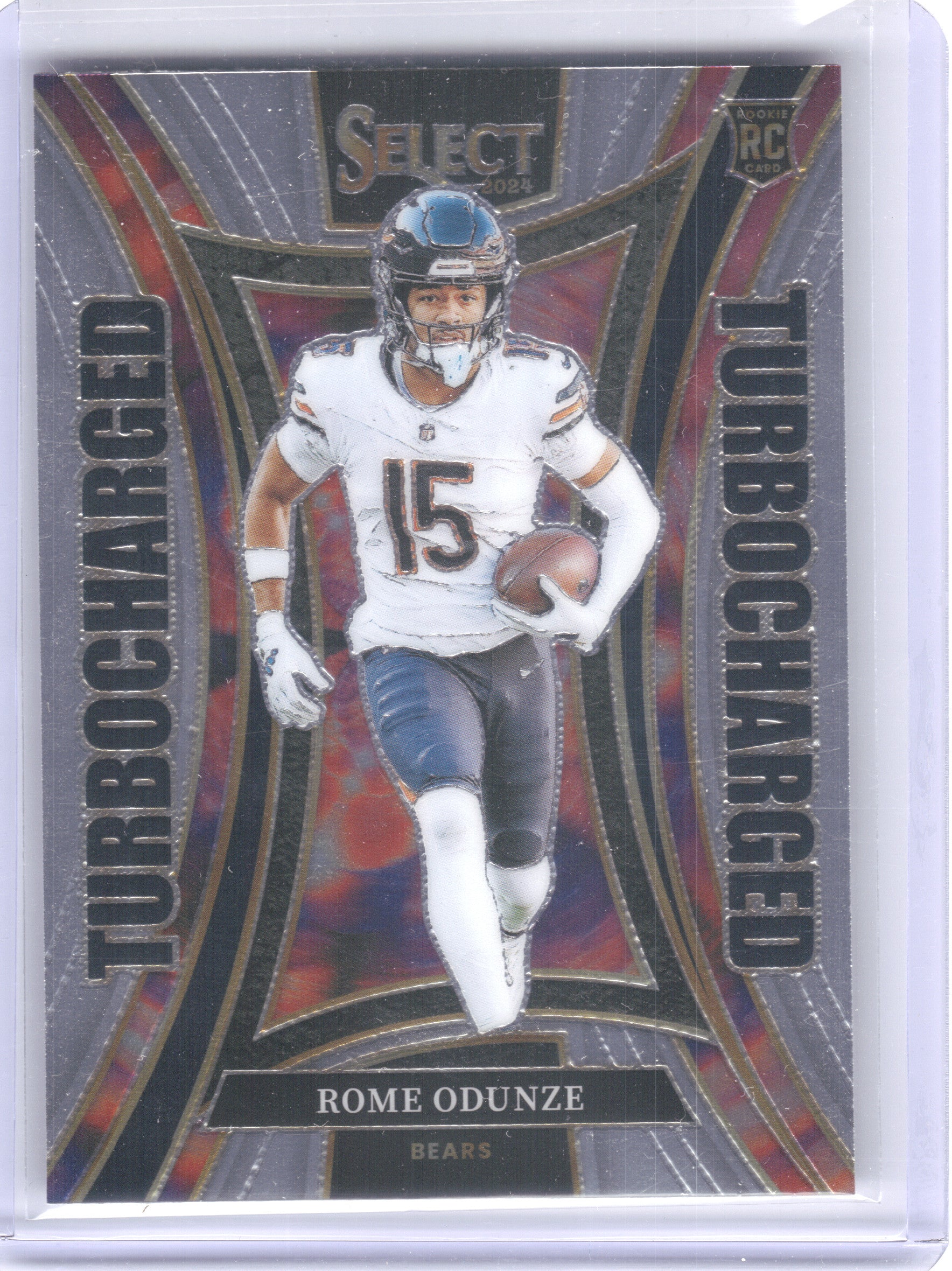 2024 Panini Select #22 Rome Odunze Turbocharged Chicago Bears
