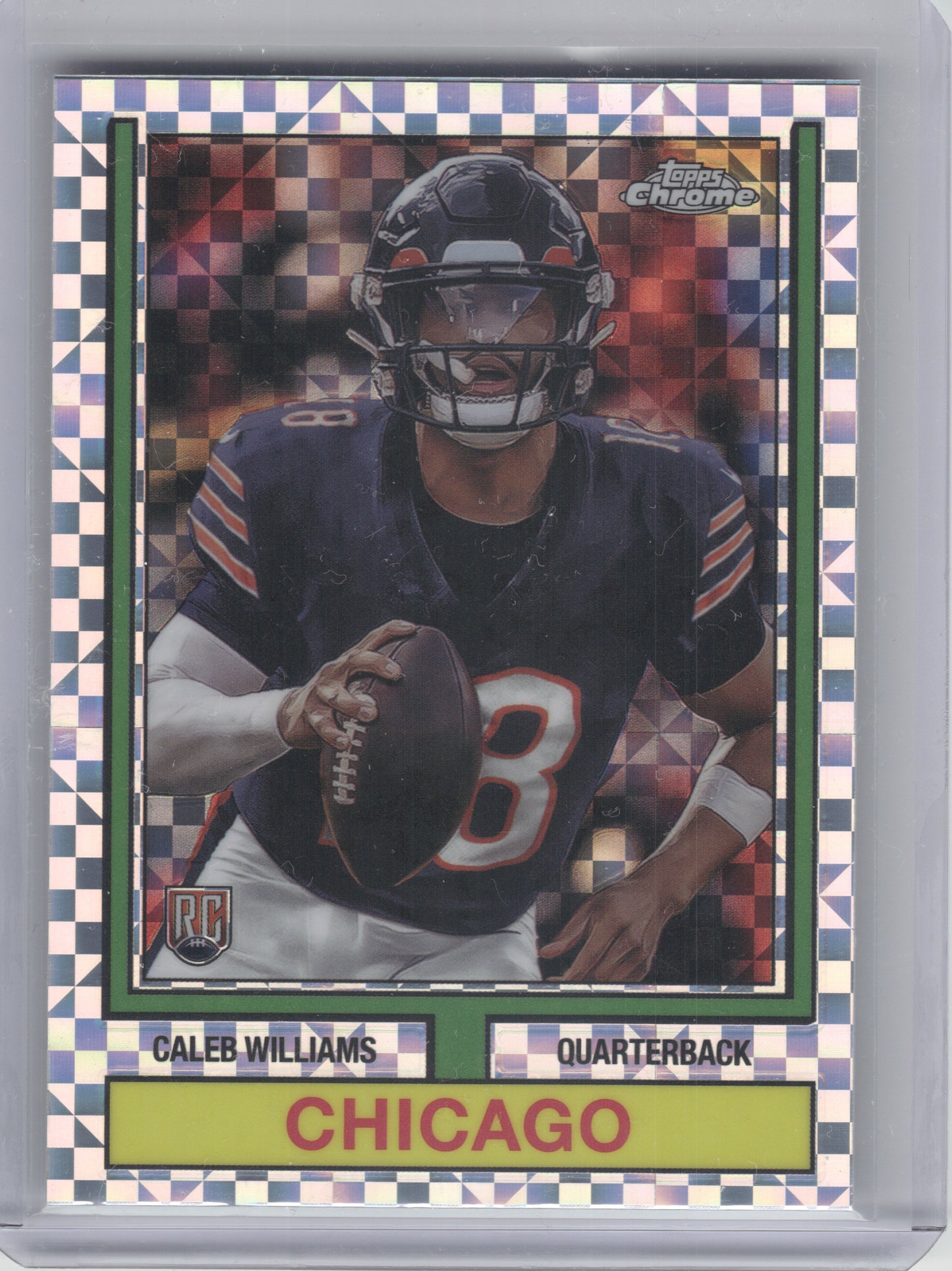 2024 Topps Chrome #74TF-1 Caleb Williams 1974 Topps Football X-Fractor Chicago Bears
