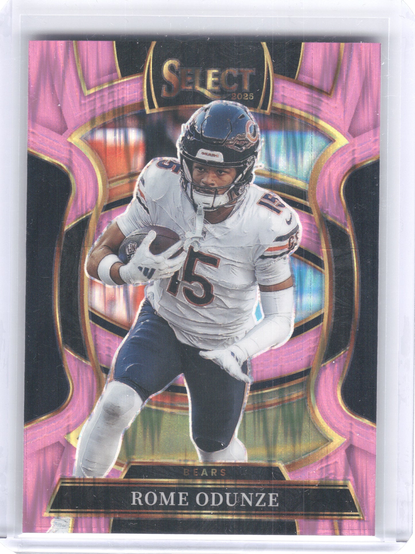 2025 Panini Select #74 Rome Odunze Pink Prizm Shock Chicago Bears