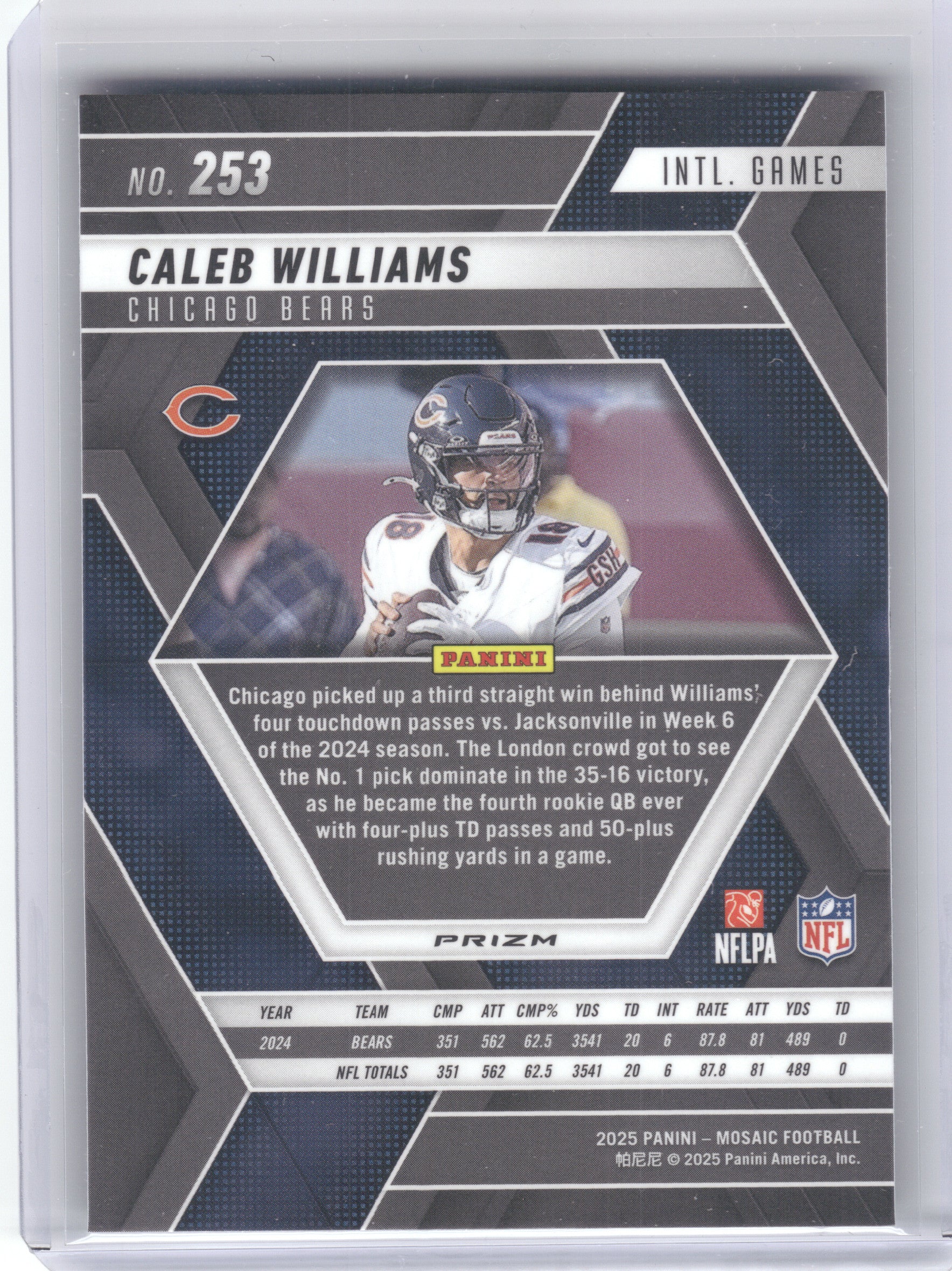 2025 Panini Mosaic #253 Caleb Williams Mosaic Green Chicago Bears