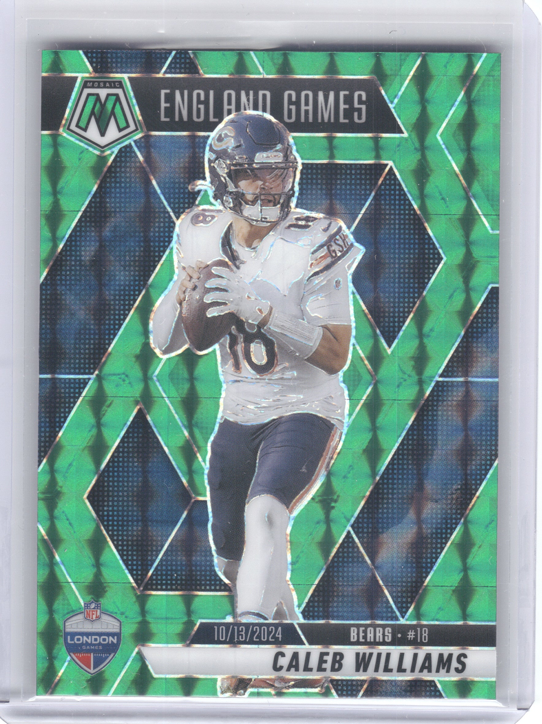 2025 Panini Mosaic #253 Caleb Williams Mosaic Green Chicago Bears
