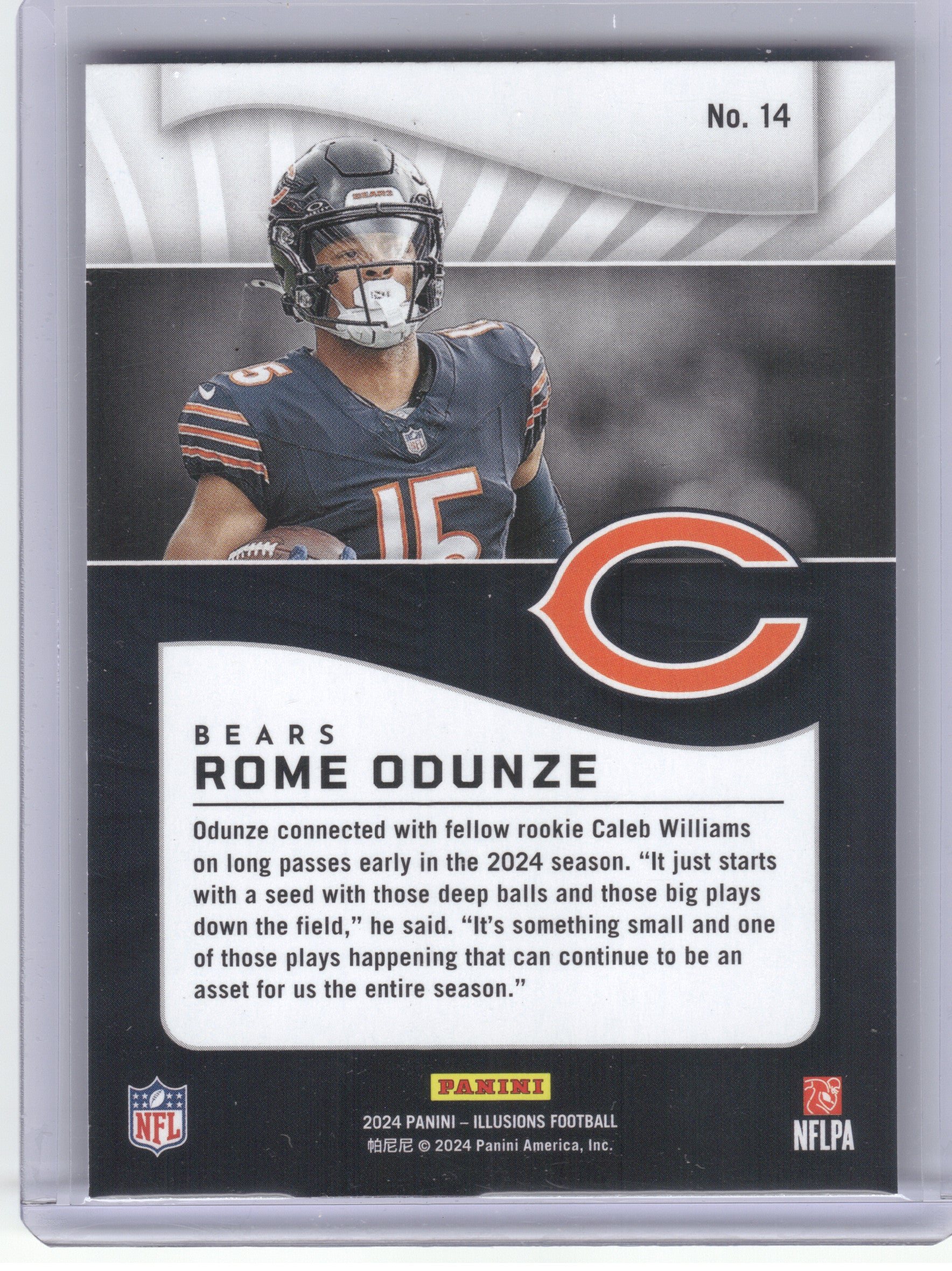 2024 Panini Illusions #14 Rome Odunze Retail Chicago Bears RC