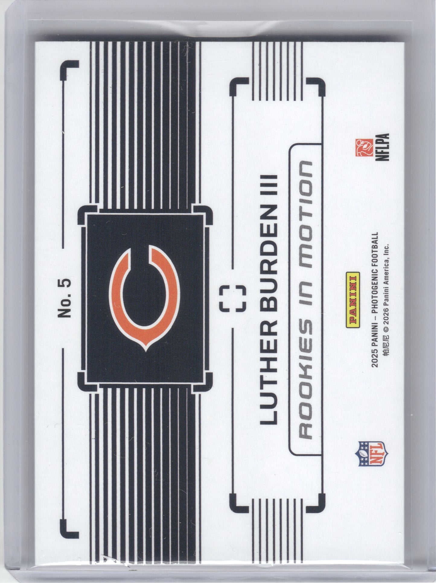 2025 Panini Photogenic #5 Luther Burden III Rookies In Motion Chicago Bears