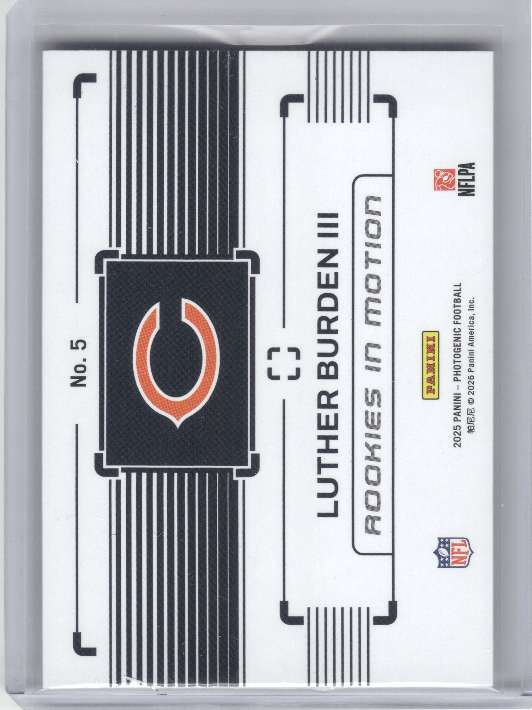 2025 Panini Photogenic #5 Luther Burden III Rookies In Motion Chicago Bears