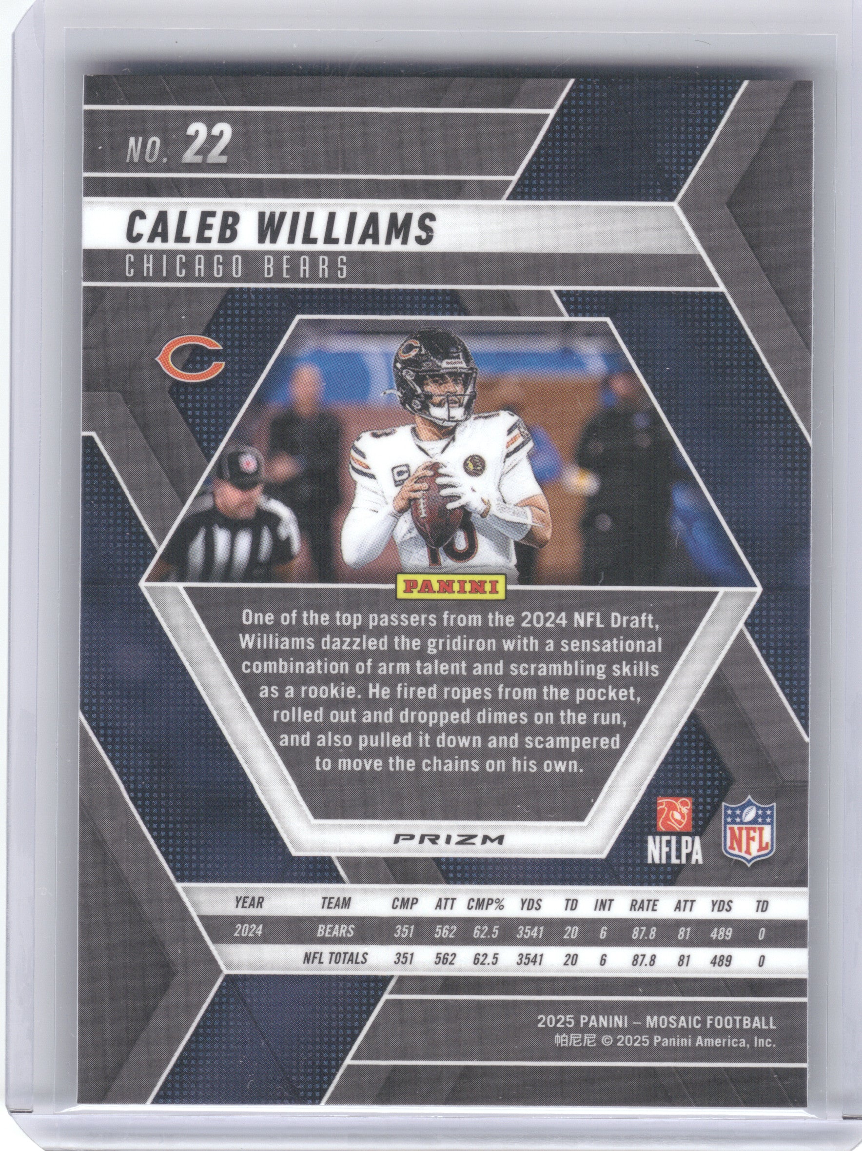 2025 Panini Mosaic #22 Caleb Williams Mosaic Green Chicago Bears