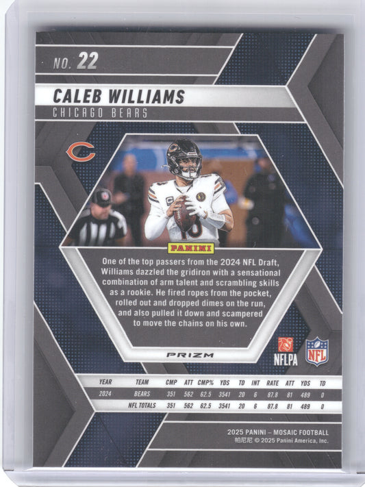 2025 Panini Mosaic #22 Caleb Williams Mosaic Green Chicago Bears