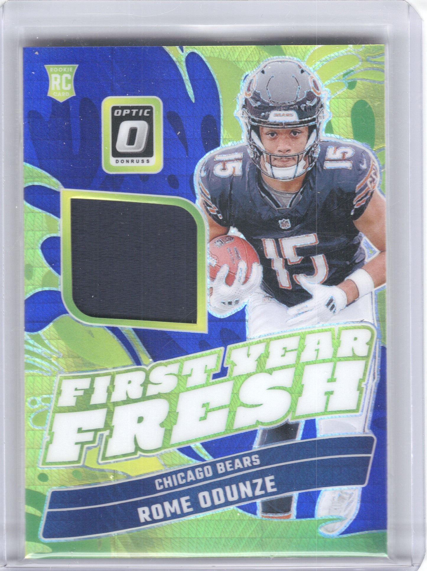 2024 Donruss Optic #FYF-ROE Rome Odunze First Year Fresh Blue Hyper Chicago Bears MEM