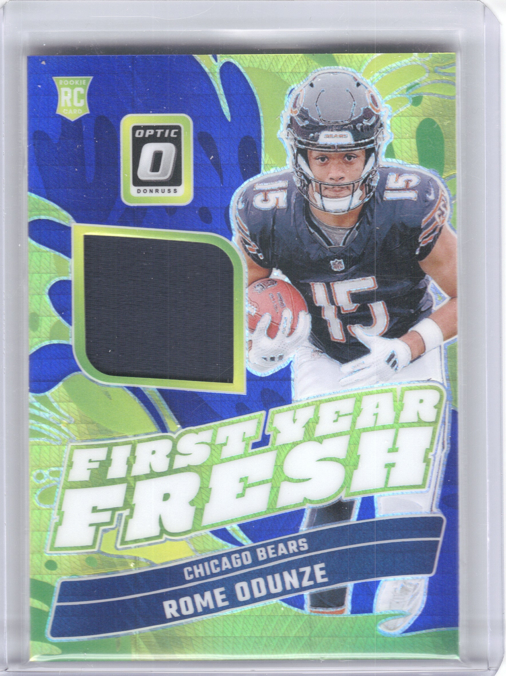 2024 Donruss Optic #FYF-ROE Rome Odunze First Year Fresh Blue Hyper Chicago Bears MEM