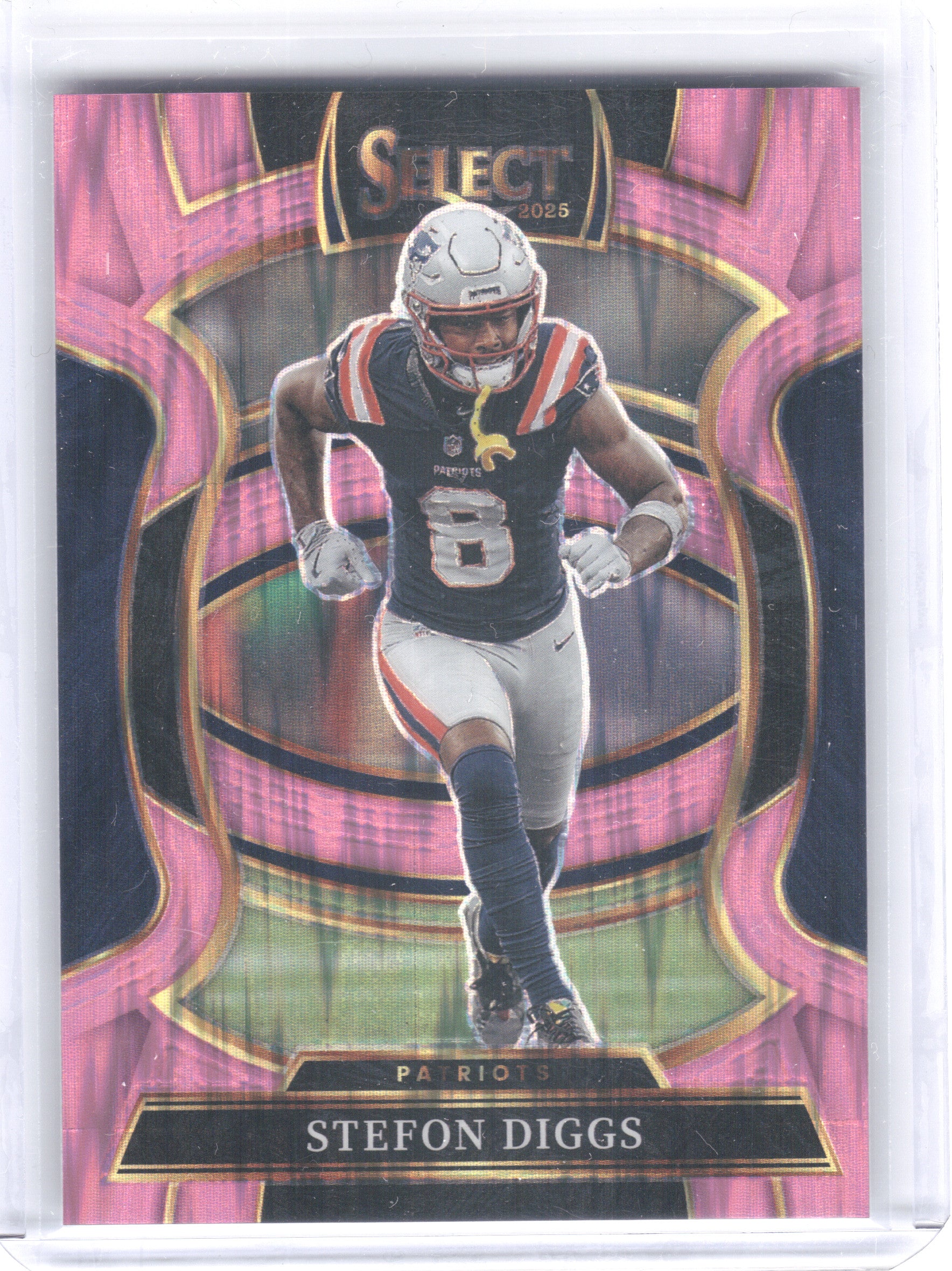2025 Panini Select #79 Stefon Diggs Pink Prizm Shock New England Patriots