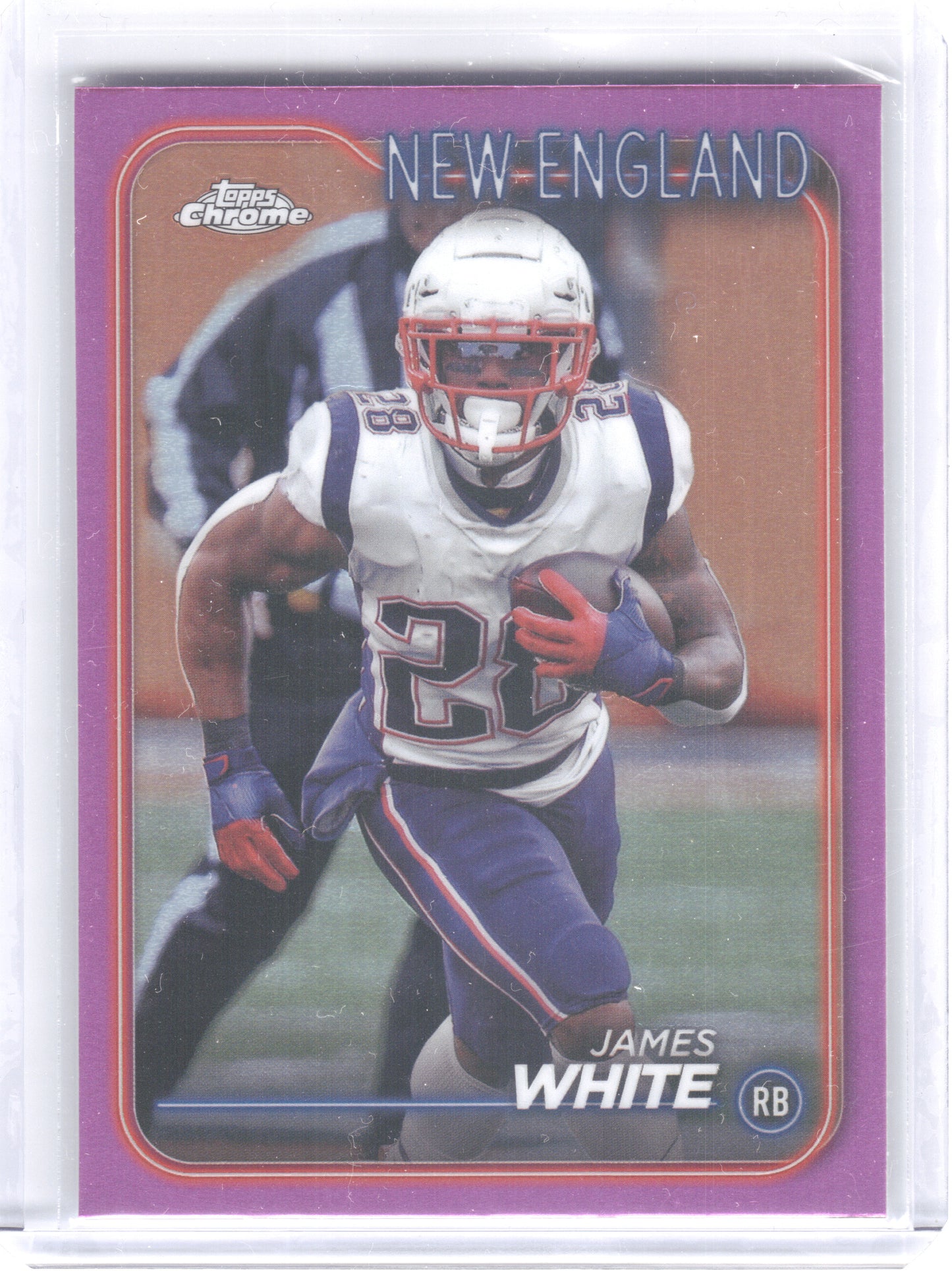 2024 Topps Chrome #127 James White Pink Refractor New England Patriots