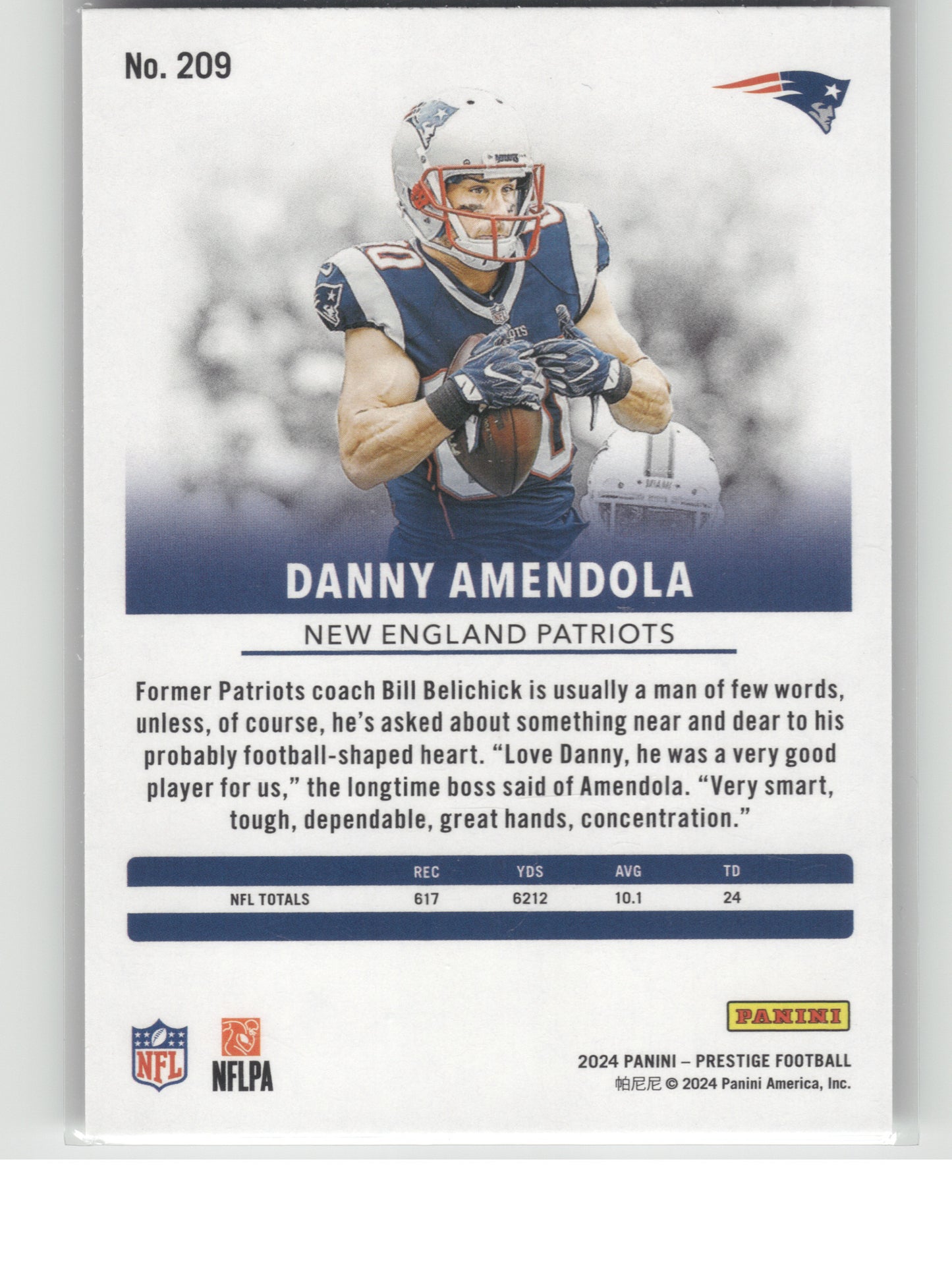 2024 Panini Prestige #209 Danny Amendola Hyper Xtra Points New England Patriots