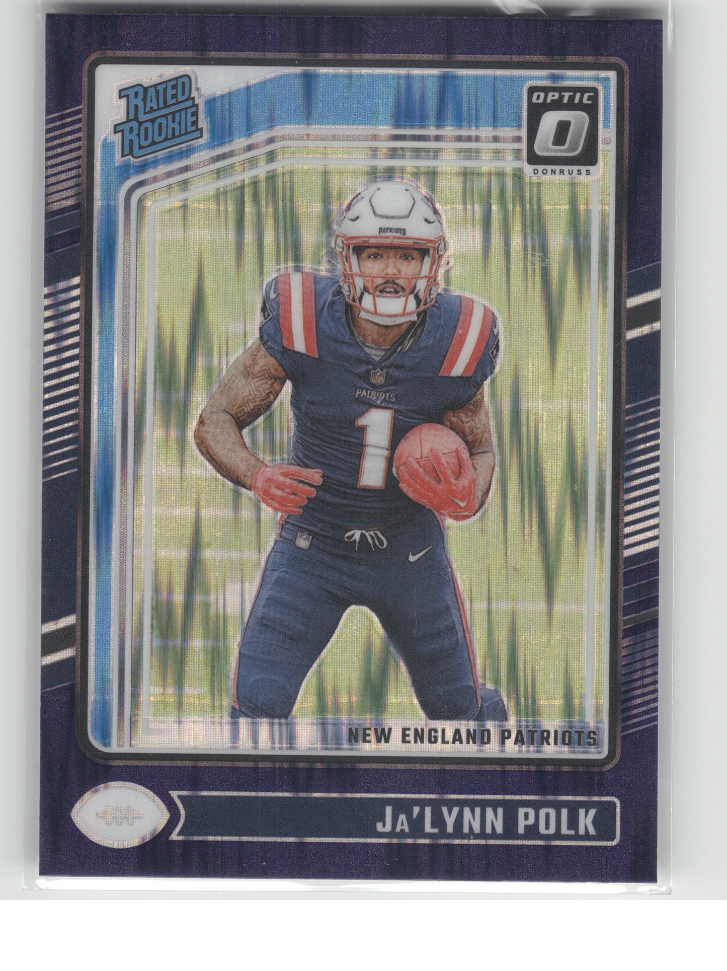 2024 Donruss Optic #240 Ja'Lynn Polk Purple Shock New England Patriots