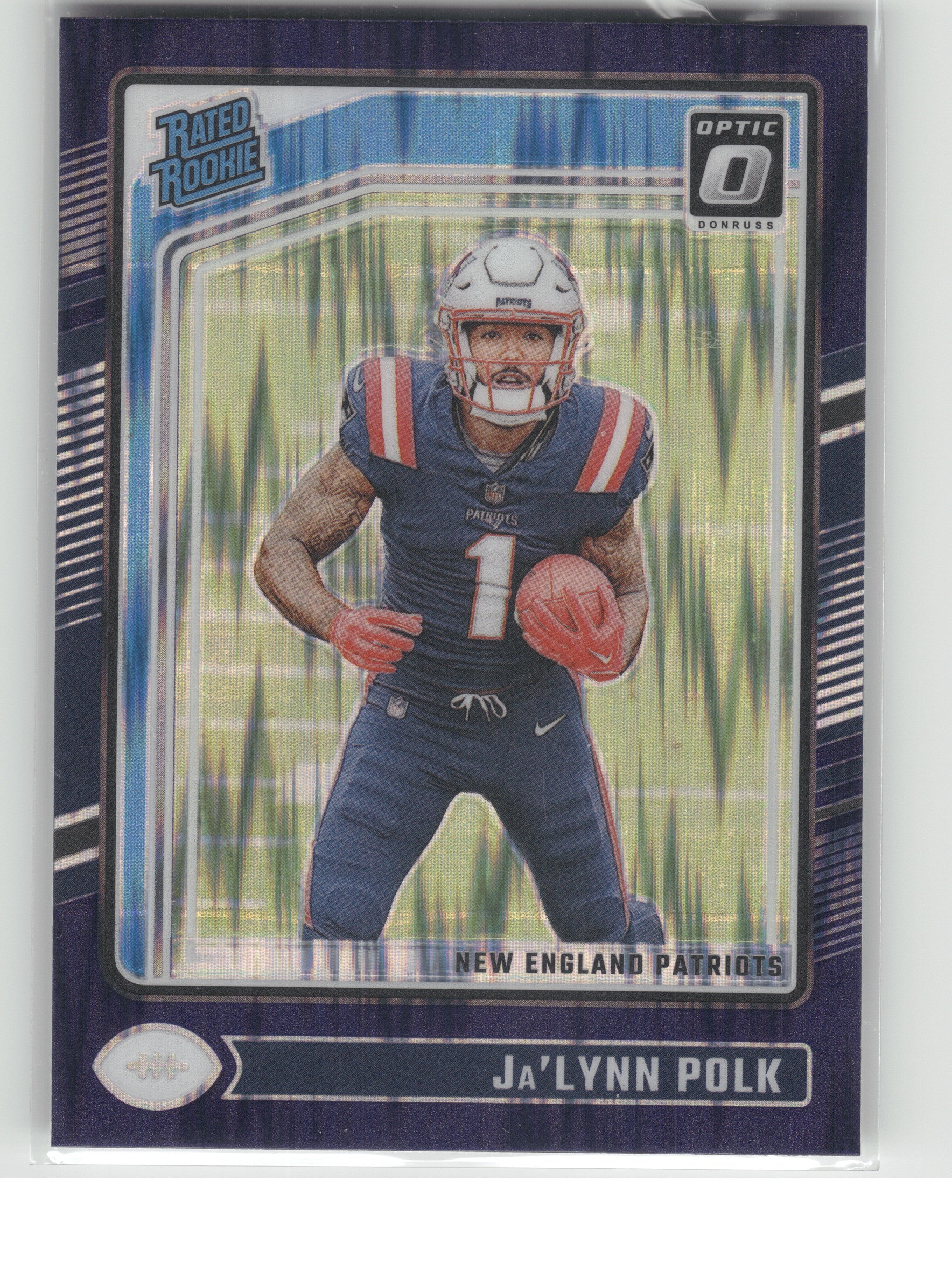 2024 Donruss Optic #240 Ja'Lynn Polk Purple Shock New England Patriots