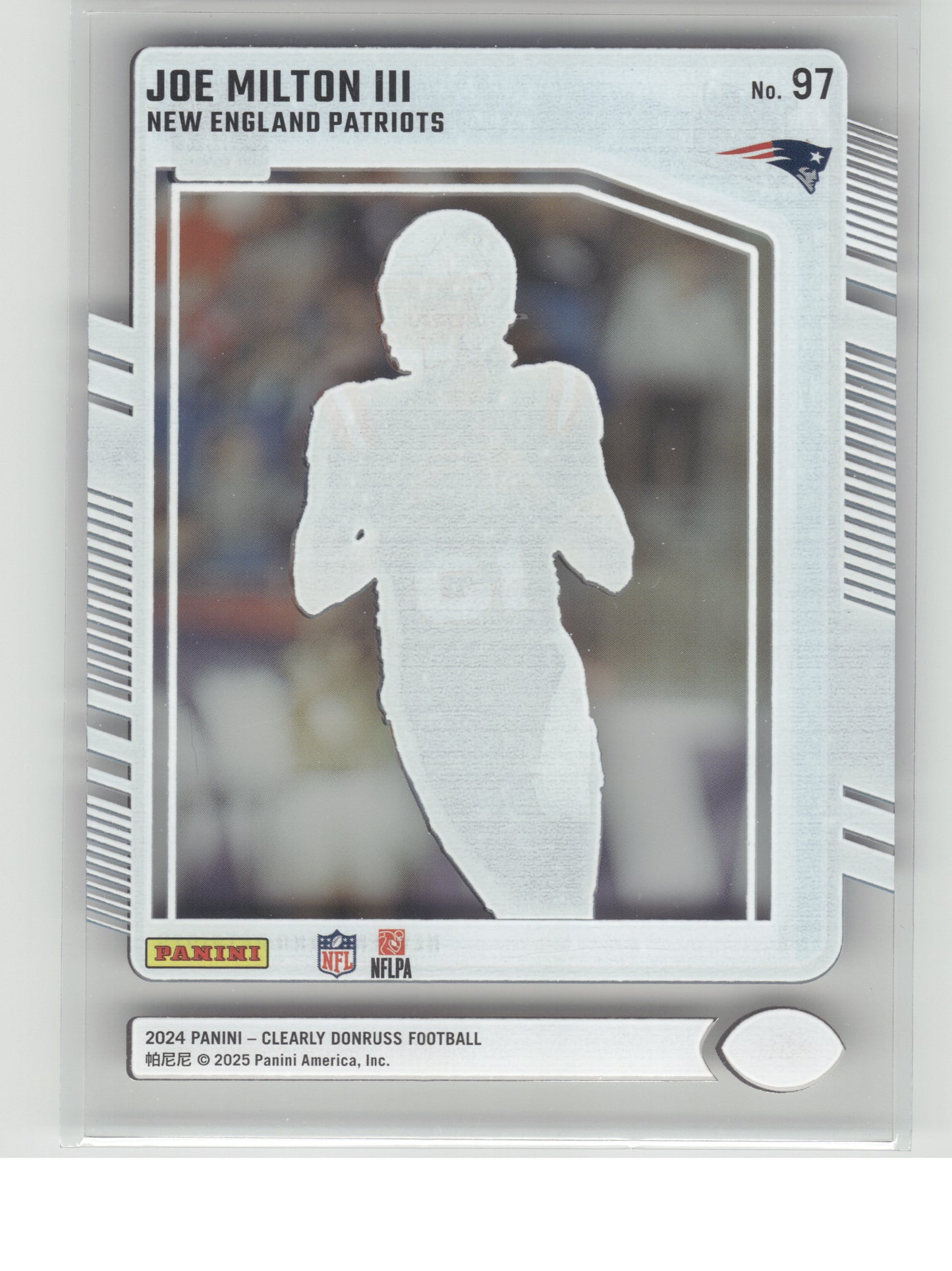2024 Clearly Donruss #97 Joe Milton III New England Patriots RC