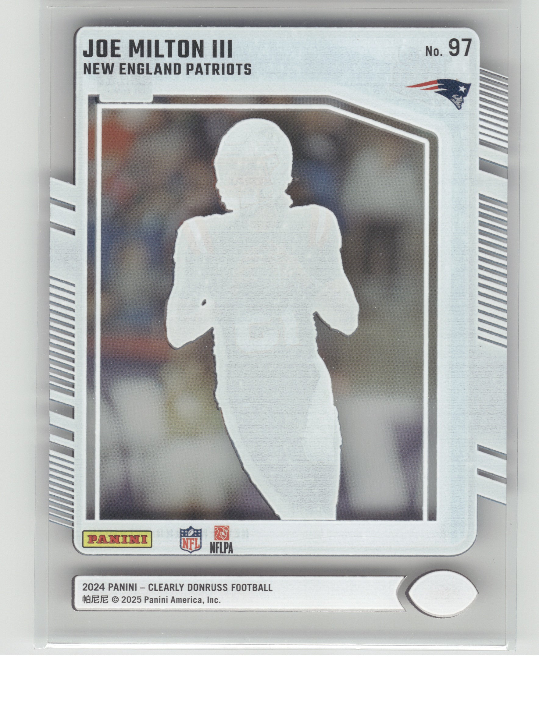 2024 Clearly Donruss #97 Joe Milton III New England Patriots RC