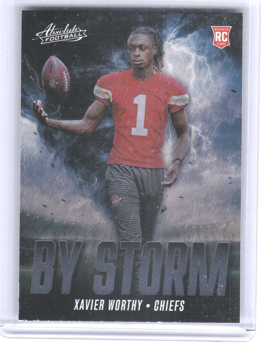 2024 Panini Absolute #BS-XWY Xavier Worthy By Storm Kansas City Chiefs