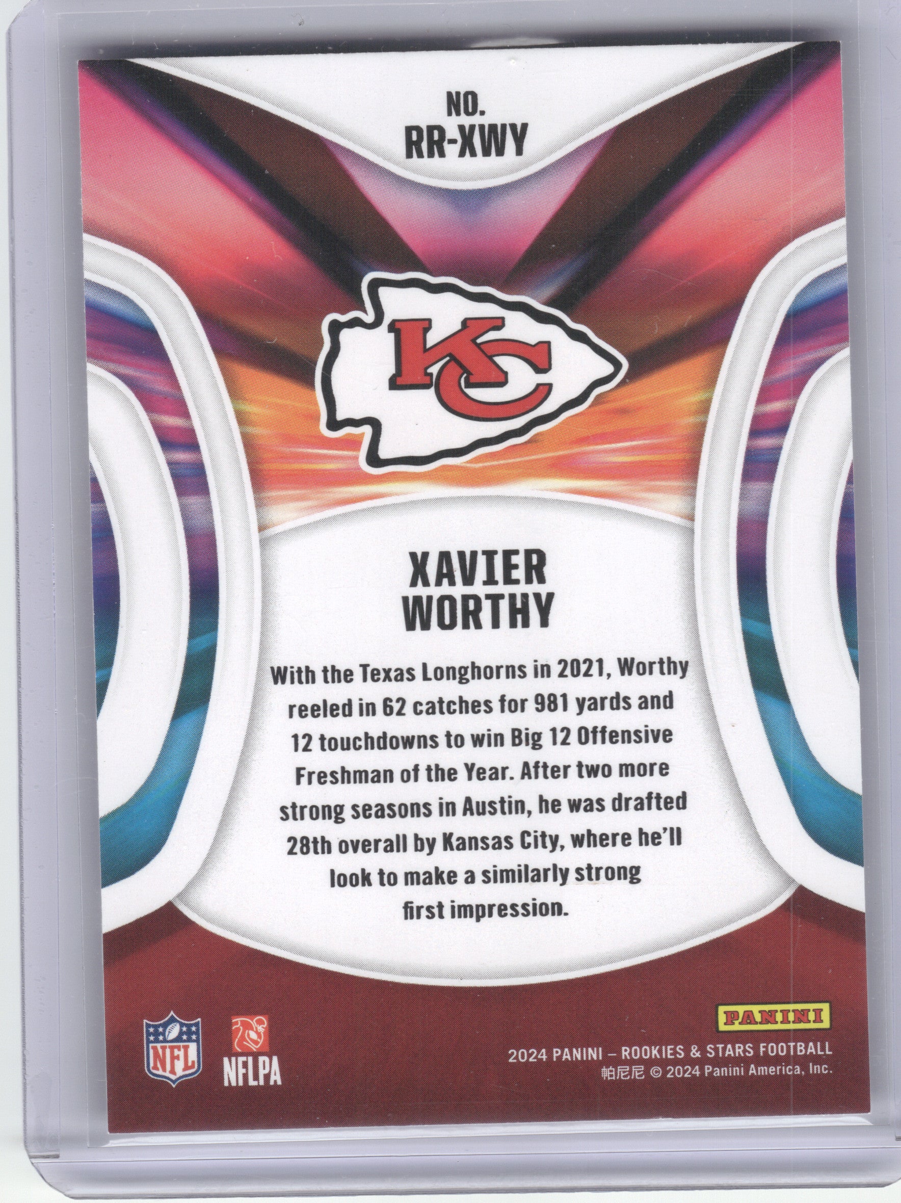 2024 Panini Rookies & Stars #RR-XWY Xavier Worthy Rookie Rush Kansas City Chiefs
