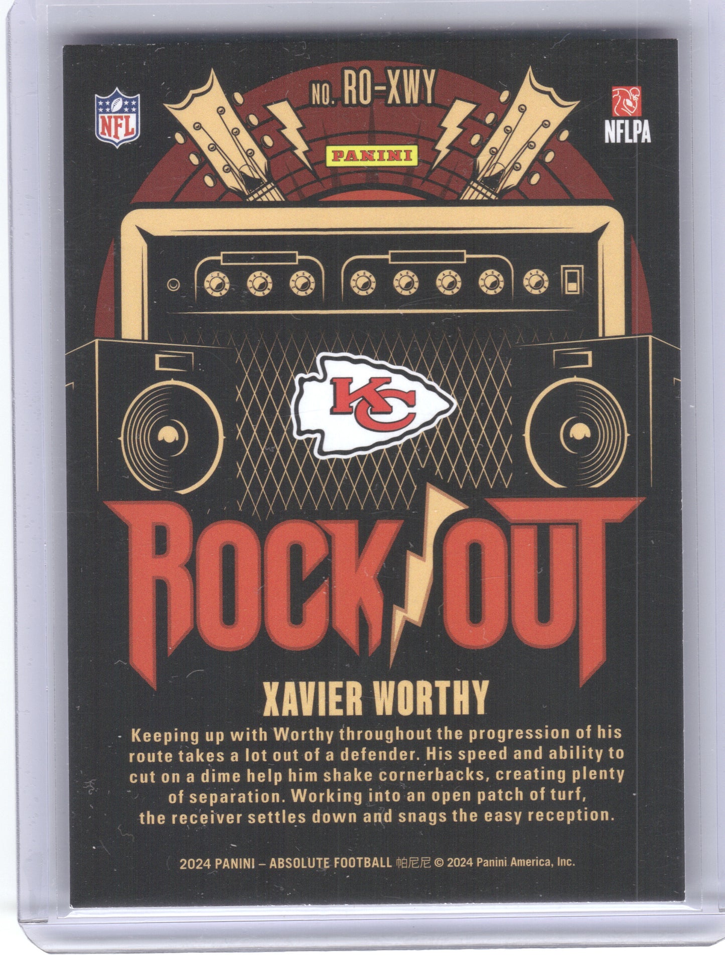 2024 Panini Absolute #RO-XWY Xavier Worthy Rock Out Kansas City Chiefs