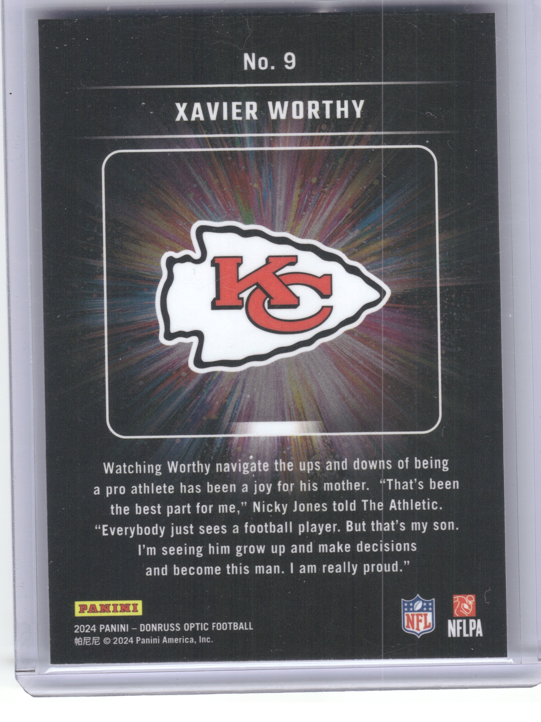 2024 Donruss Optic #9 Xavier Worthy Light It Up Kansas City Chiefs