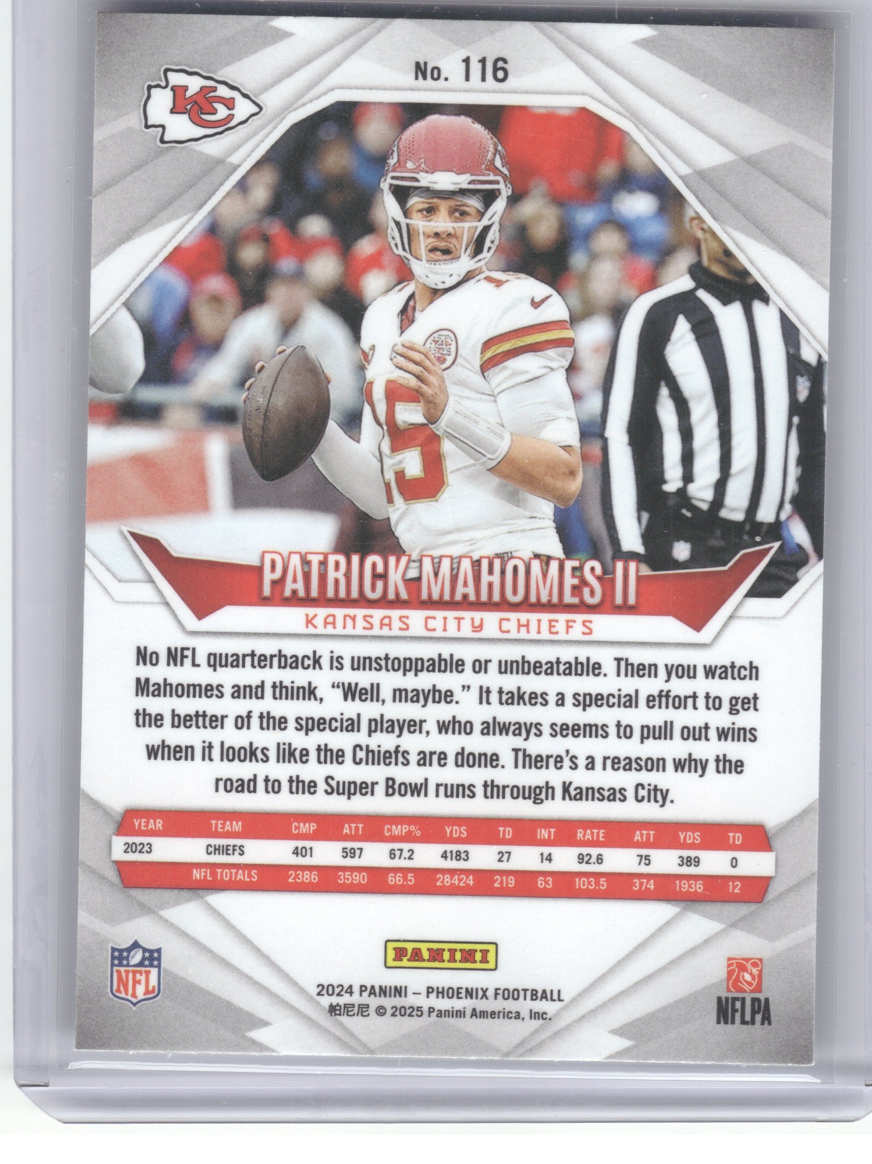 2024 Panini Phoenix #116 Patrick Mahomes II International Kansas City Chiefs