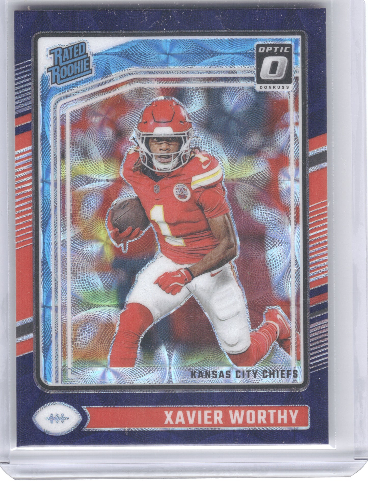 2024 Donruss Optic #300 Xavier Worthy Blue Scope Kansas City Chiefs