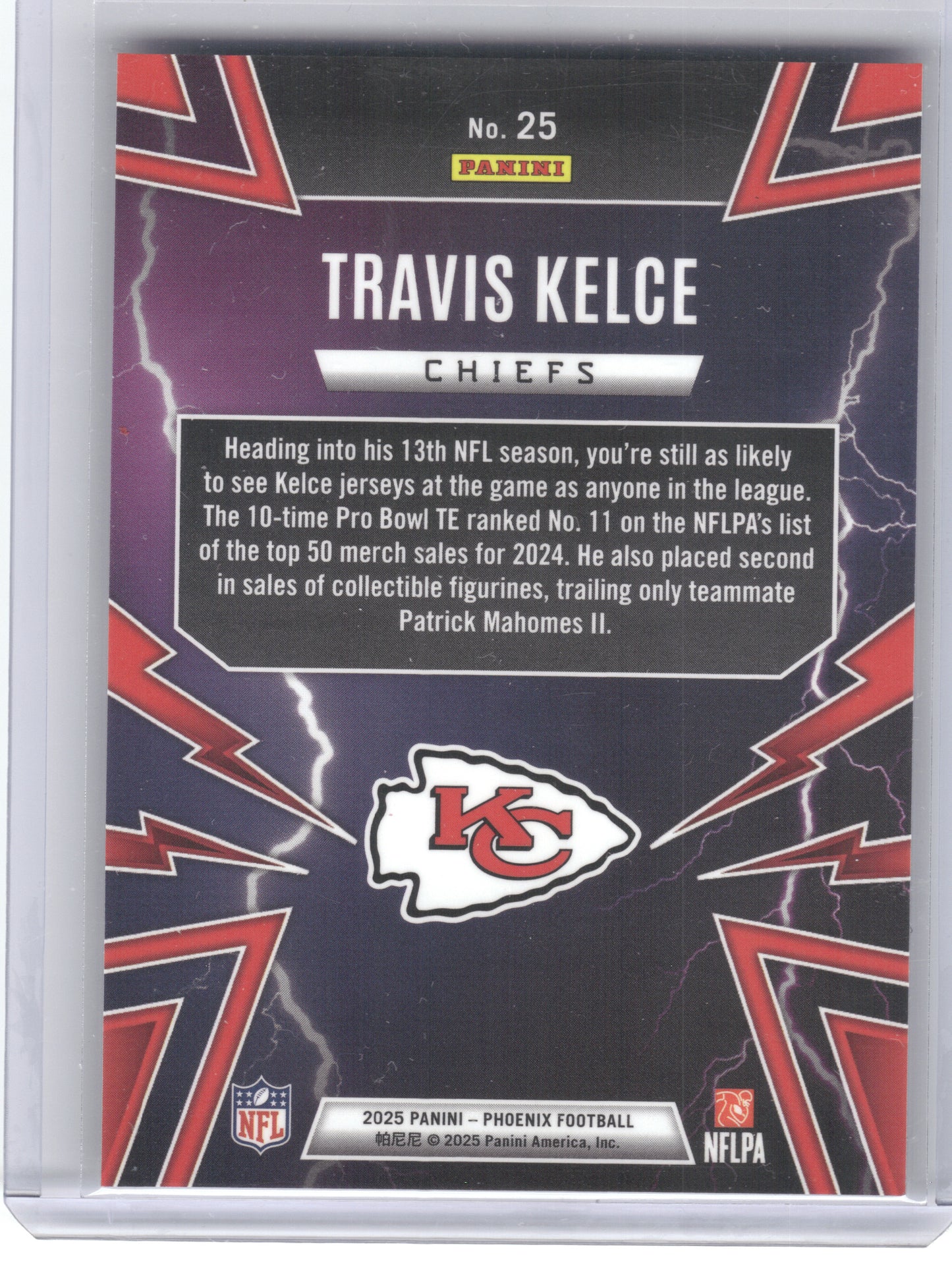 2025 Panini Phoenix #25 Travis Kelce Thunderbirds Kansas City Chiefs