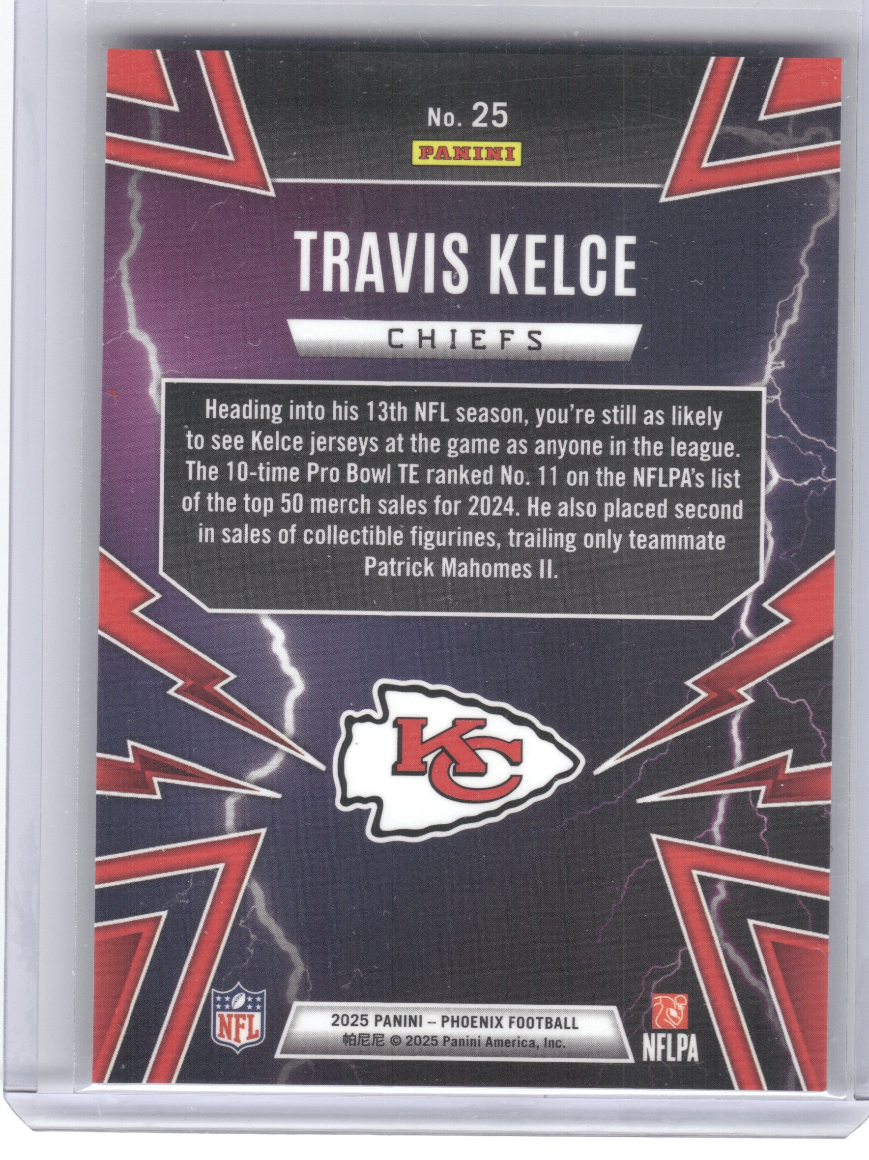 2025 Panini Phoenix #25 Travis Kelce Thunderbirds Kansas City Chiefs