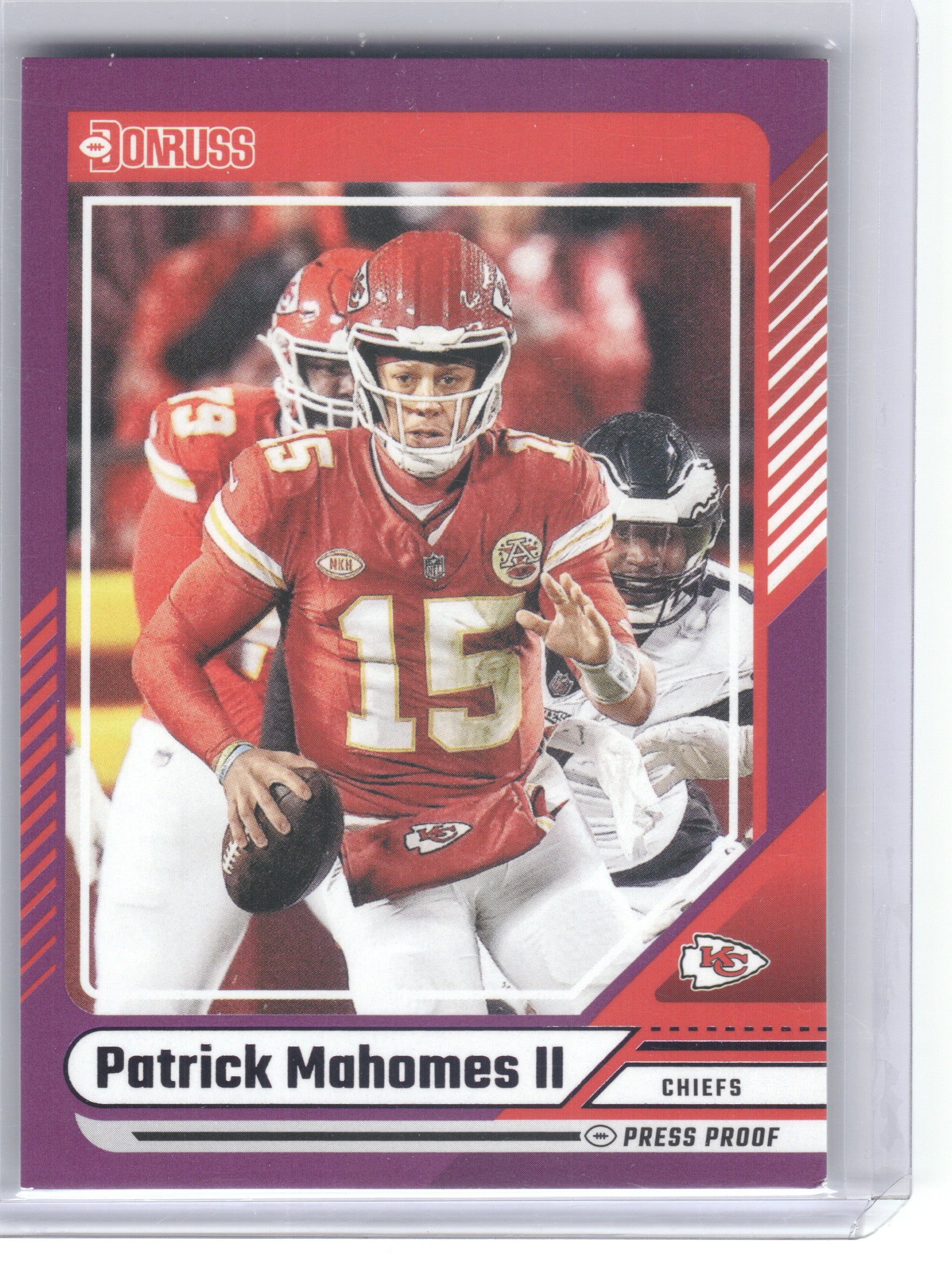 2024 Donruss #100 Patrick Mahomes II Press Proof Purple Kansas City Chiefs
