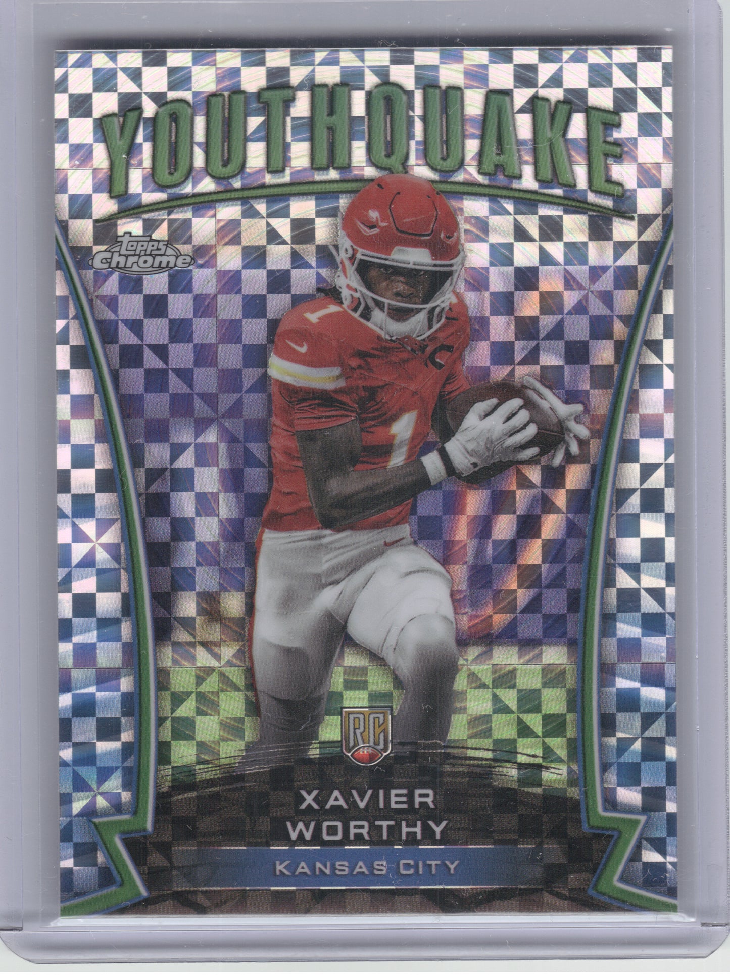 2024 Topps Chrome #Y-18 Xavier Worthy Youthquake X-Fractor Kansas City Chiefs