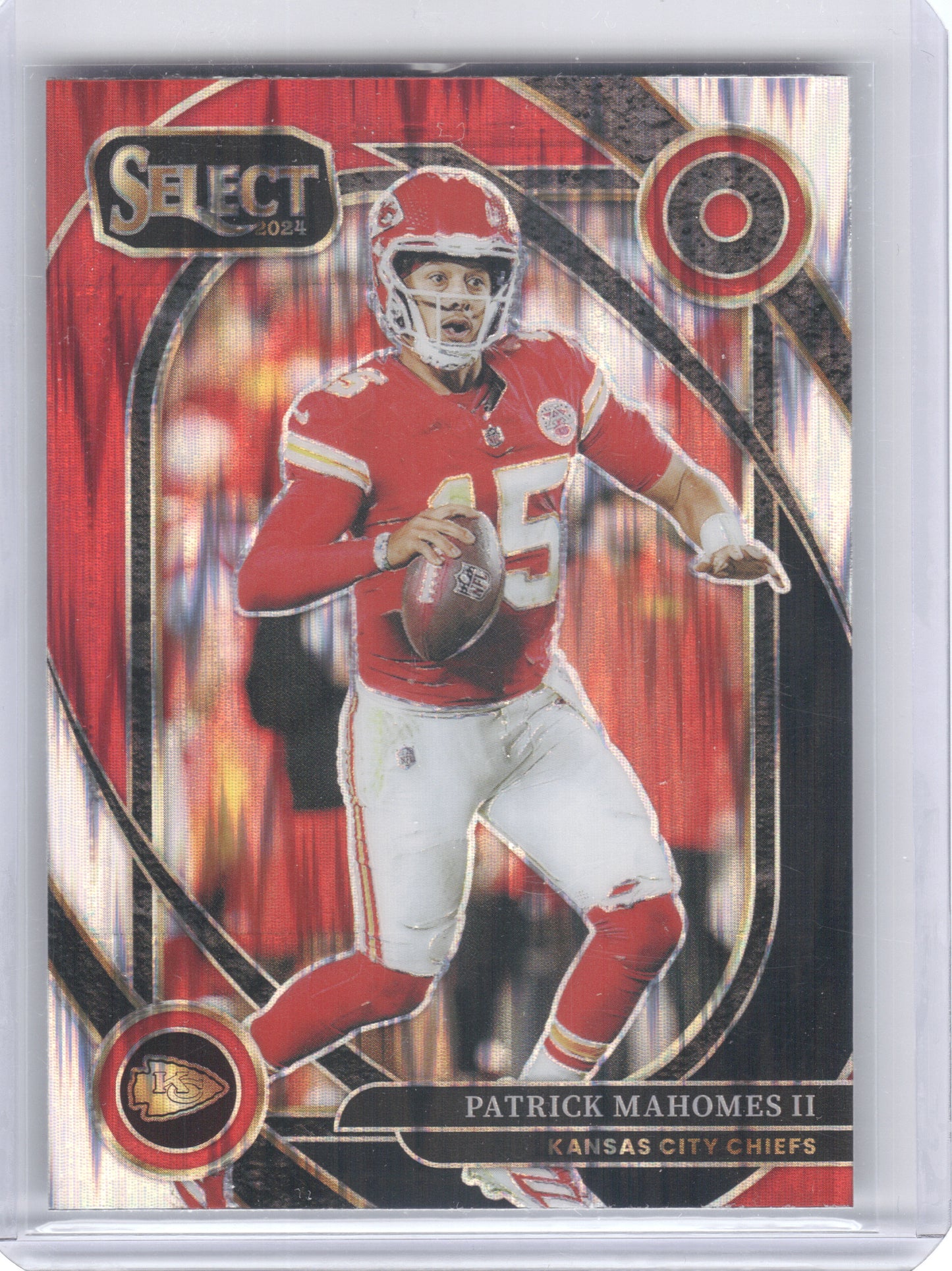 2024 Panini Select #223 Patrick Mahomes II Black & Red Prizm Shock Kansas City Chiefs