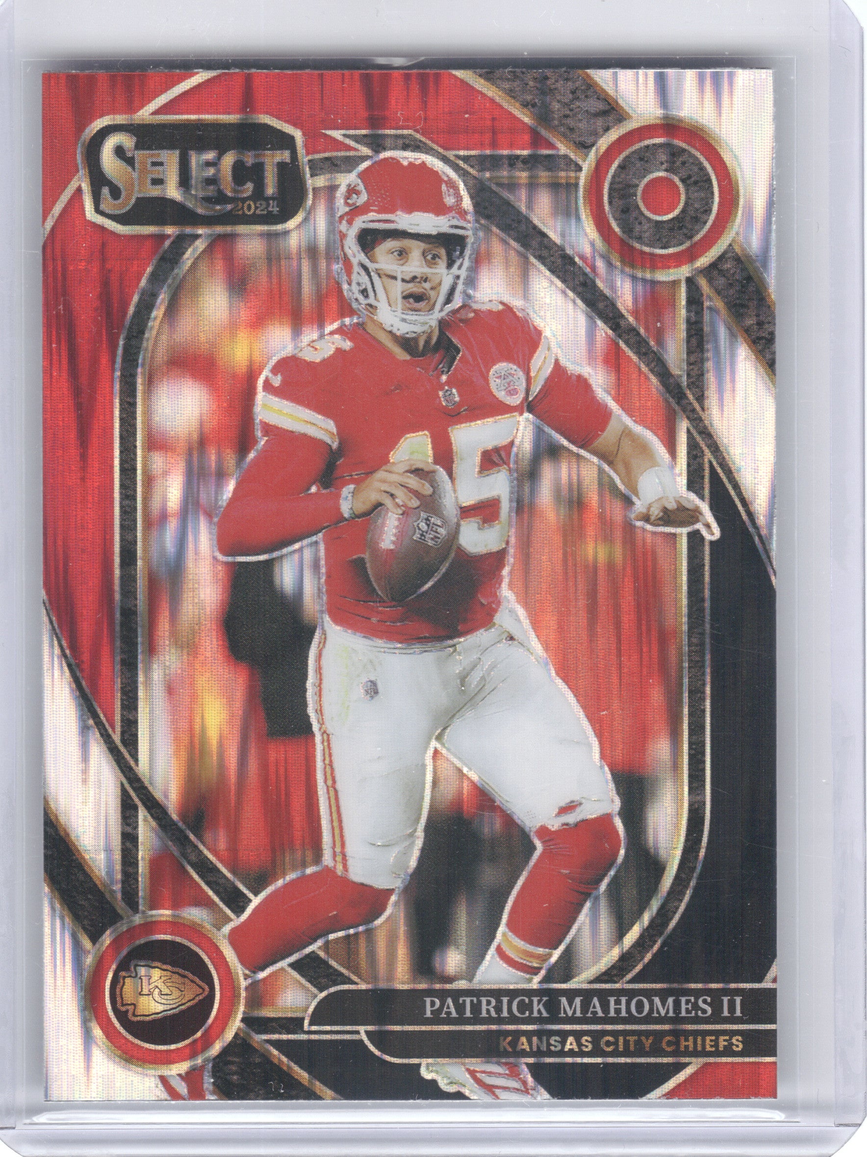 2024 Panini Select #223 Patrick Mahomes II Black & Red Prizm Shock Kansas City Chiefs
