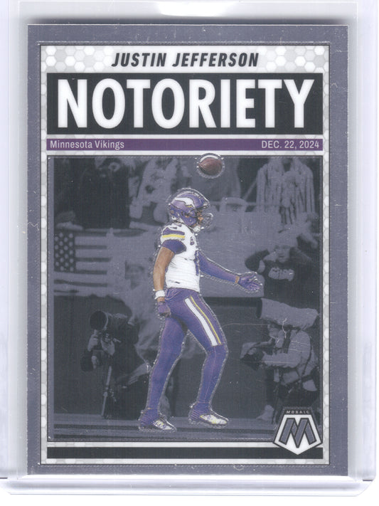 2025 Panini Mosaic #6 Justin Jefferson Notoriety Minnesota Vikings