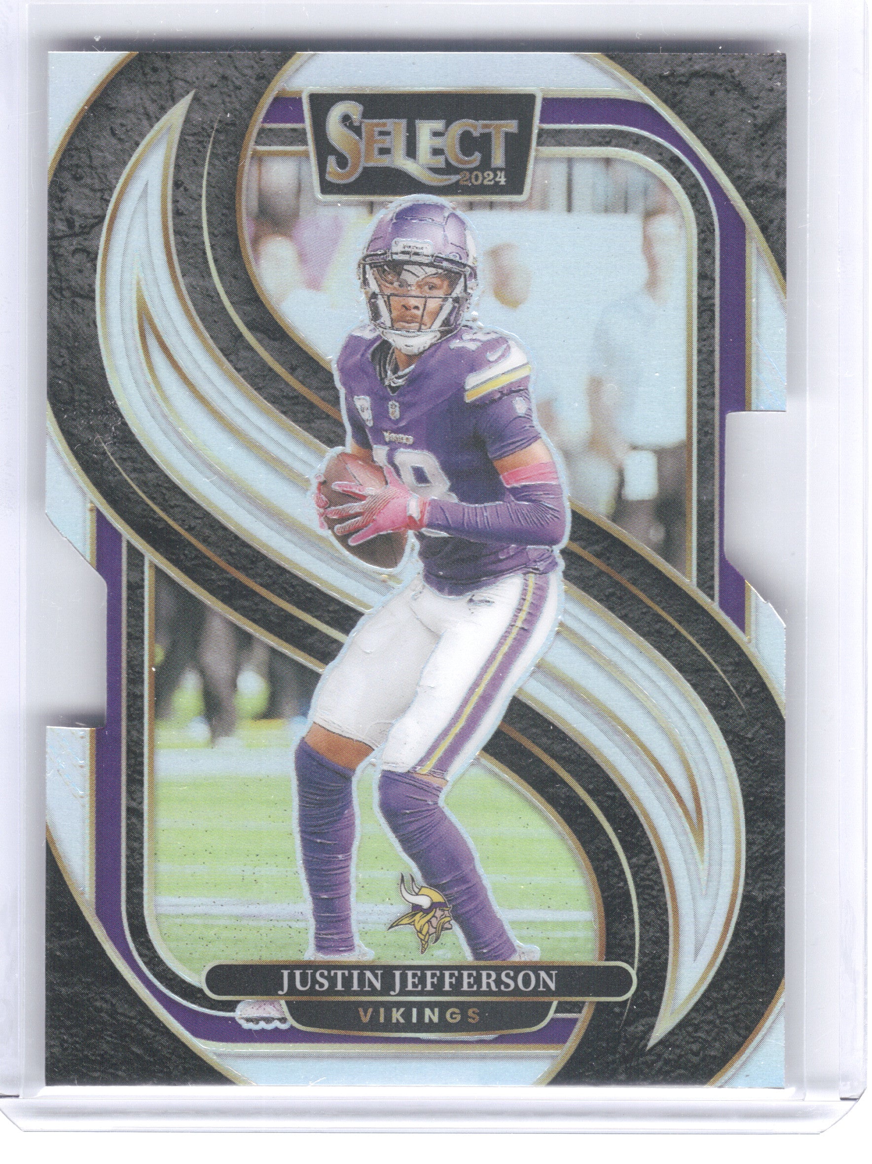 2024 Panini Select #174 Justin Jefferson Silver Prizm Die Cut Minnesota Vikings