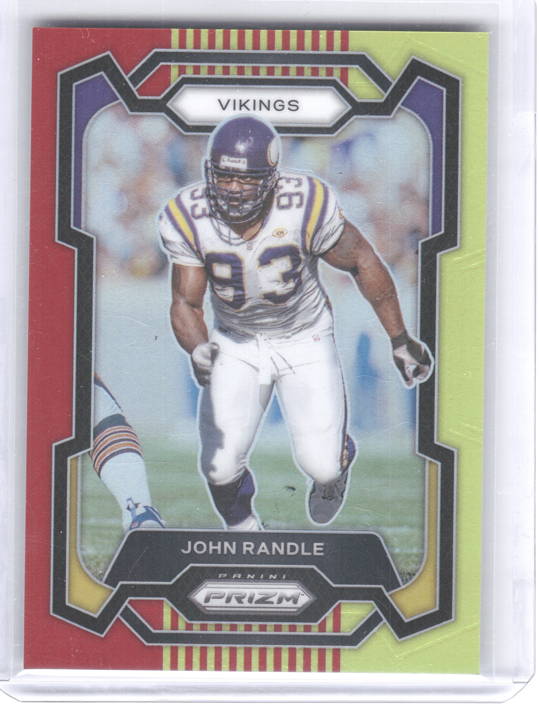 2023 Panini Prizm #196 John Randle Red and Yellow #/44 Minnesota Vikings SN