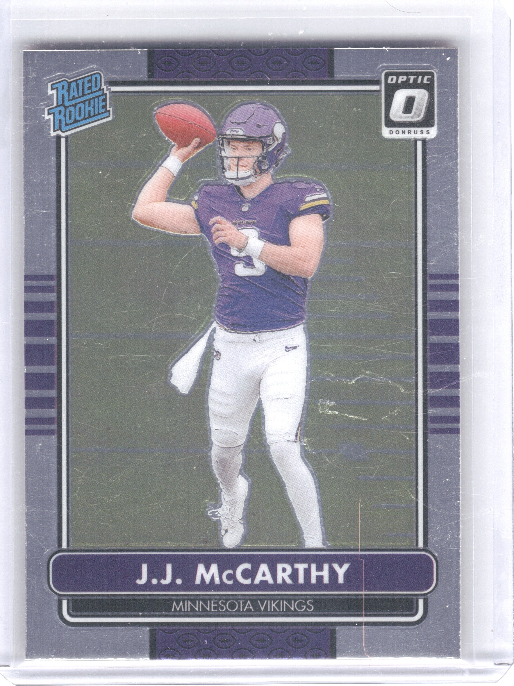2024 Donruss Optic #10 J.J. McCarthy 2014 Retro Series Minnesota Vikings