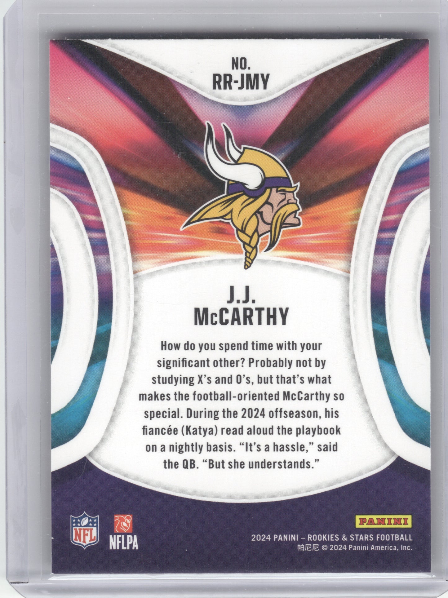 2024 Panini Rookies & Stars #RR-JMY J.J. McCarthy Rookie Rush Longevity Minnesota Vikings