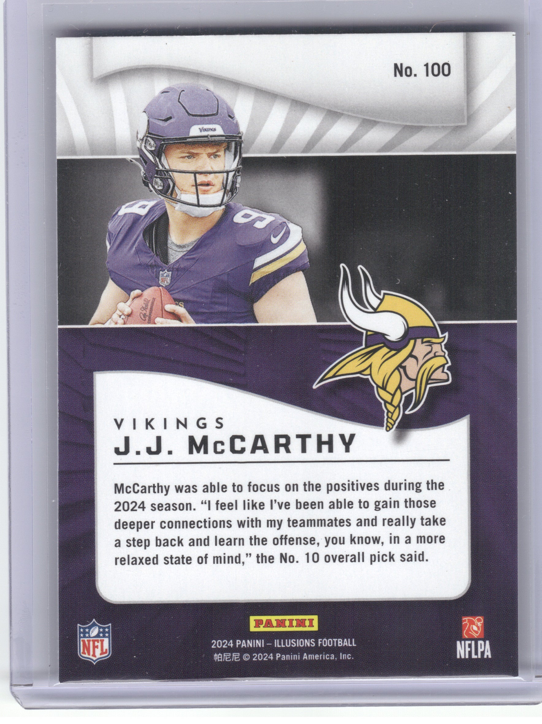 2024 Panini Illusions #100 J.J. McCarthy Retail Minnesota Vikings RC