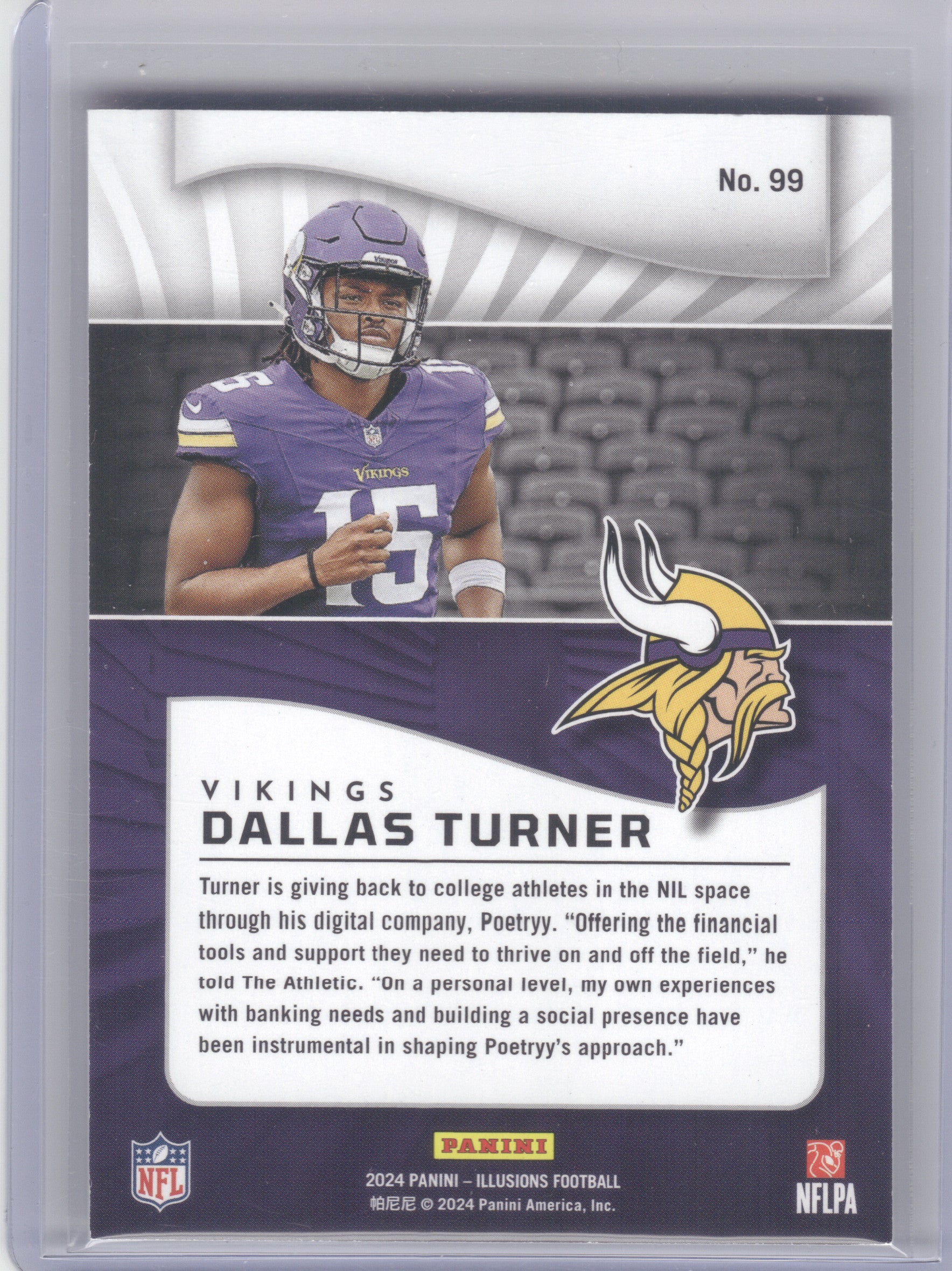 2024 Panini Illusions #99 Dallas Turner Minnesota Vikings