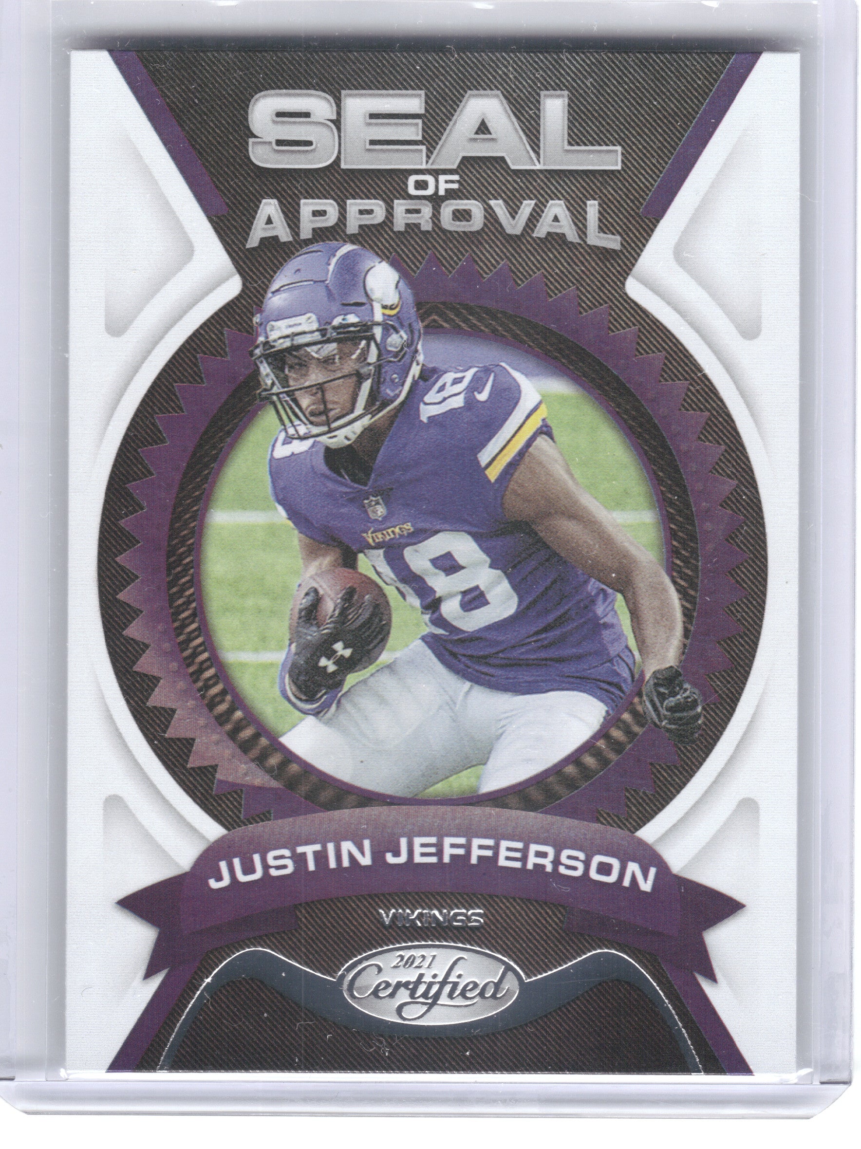2021 Panini Certified #SA-7 Justin Jefferson Seal of Approval Minnesota Vikings