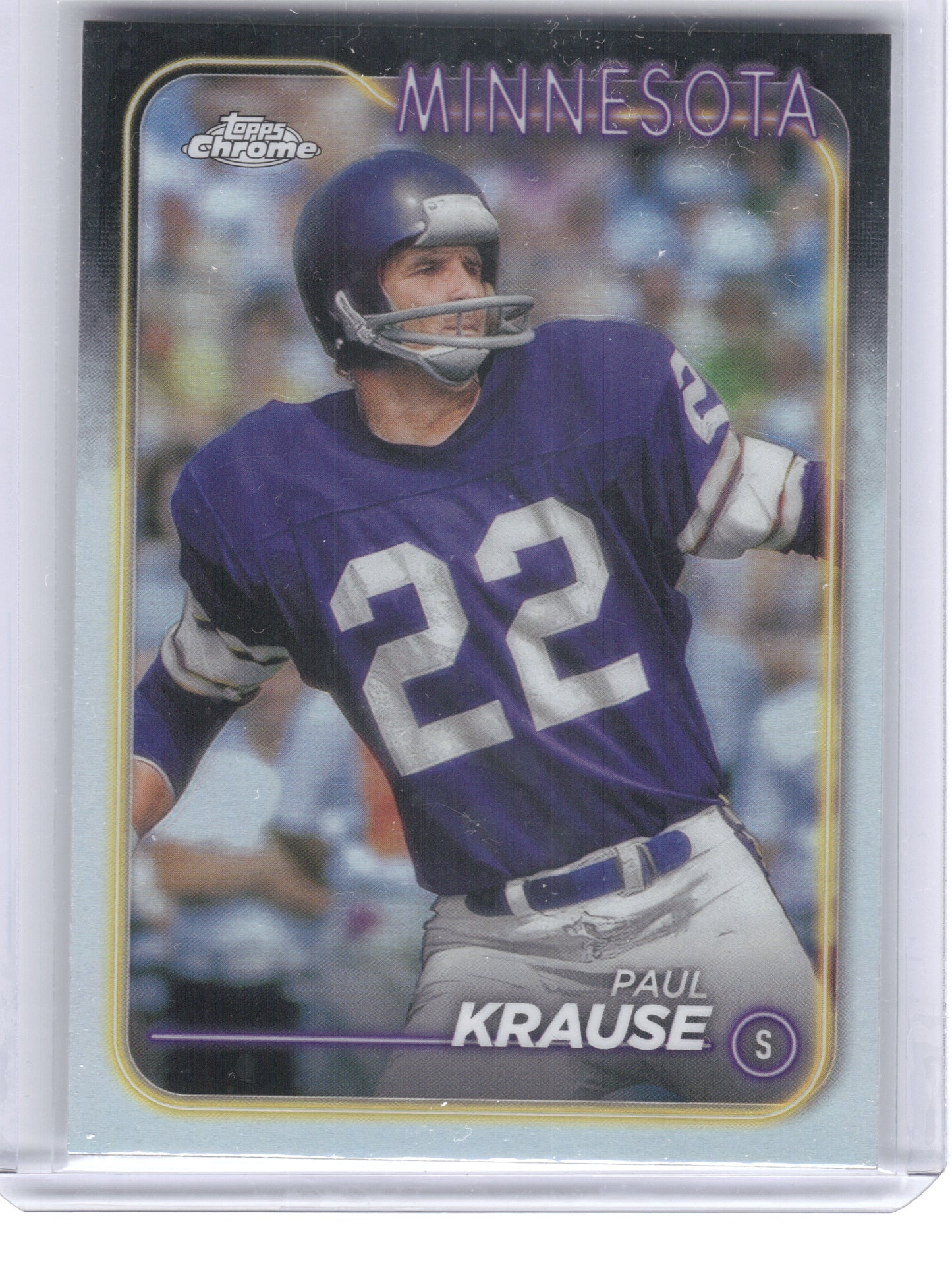 2024 Topps Chrome #118 Paul Krause Refractor Minnesota Vikings